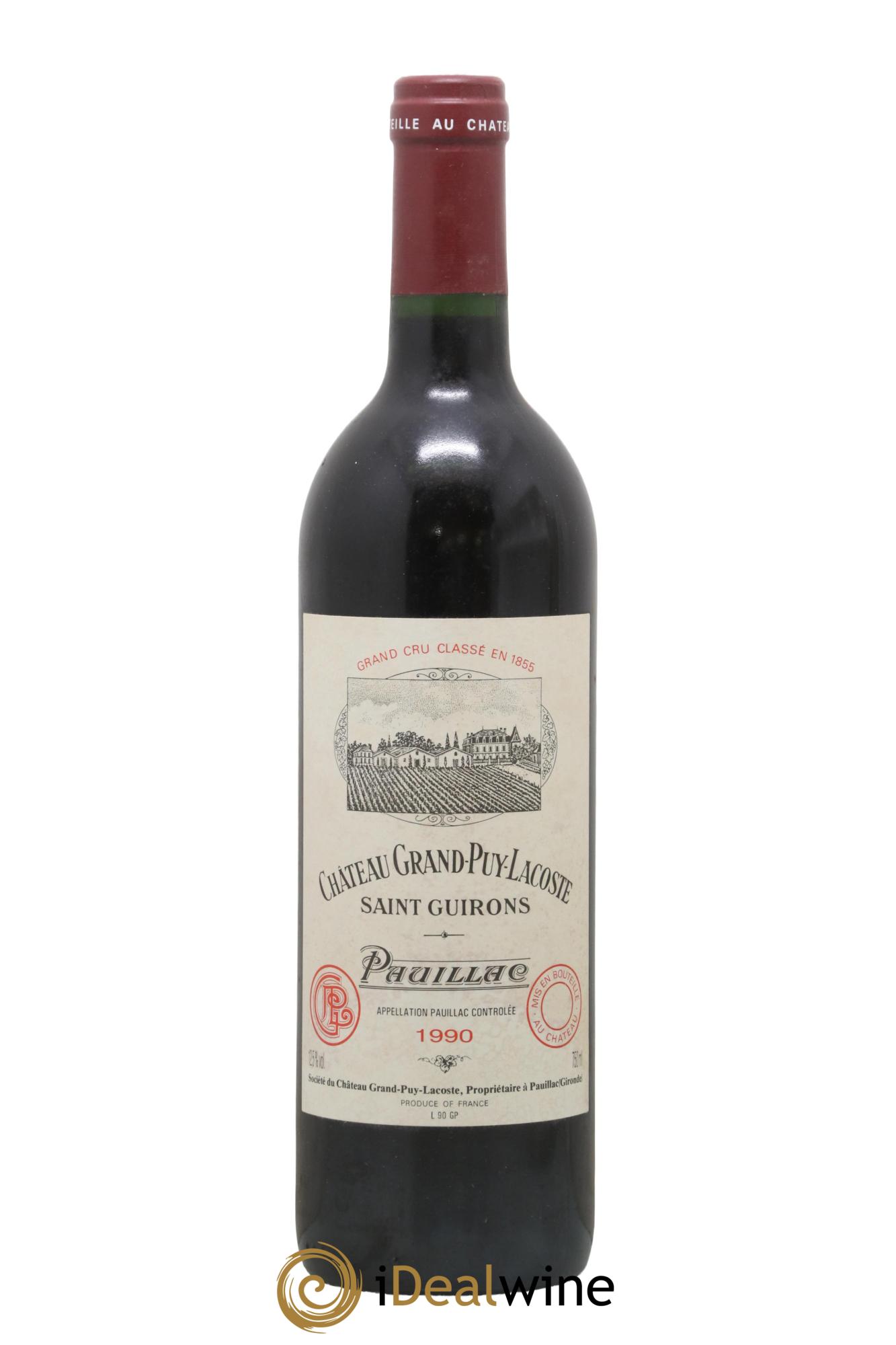 Château Grand Puy Lacoste 5ème Grand Cru Classé 1990 - Lot de 1 bouteille - 0