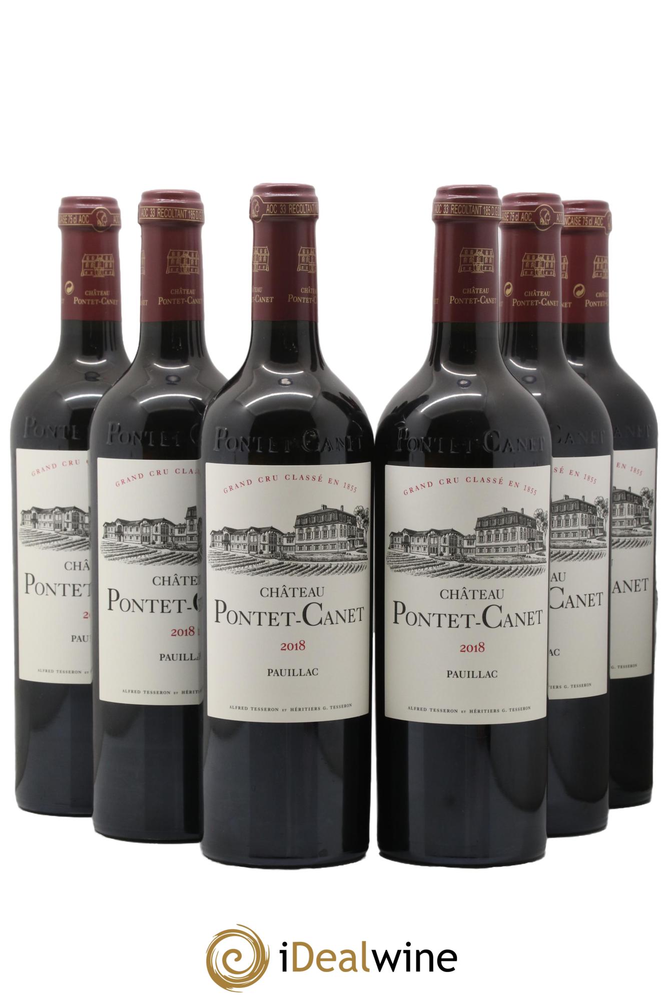 Château Pontet Canet 5ème Grand Cru Classé 2018 - Lot de 6 bouteilles - 0