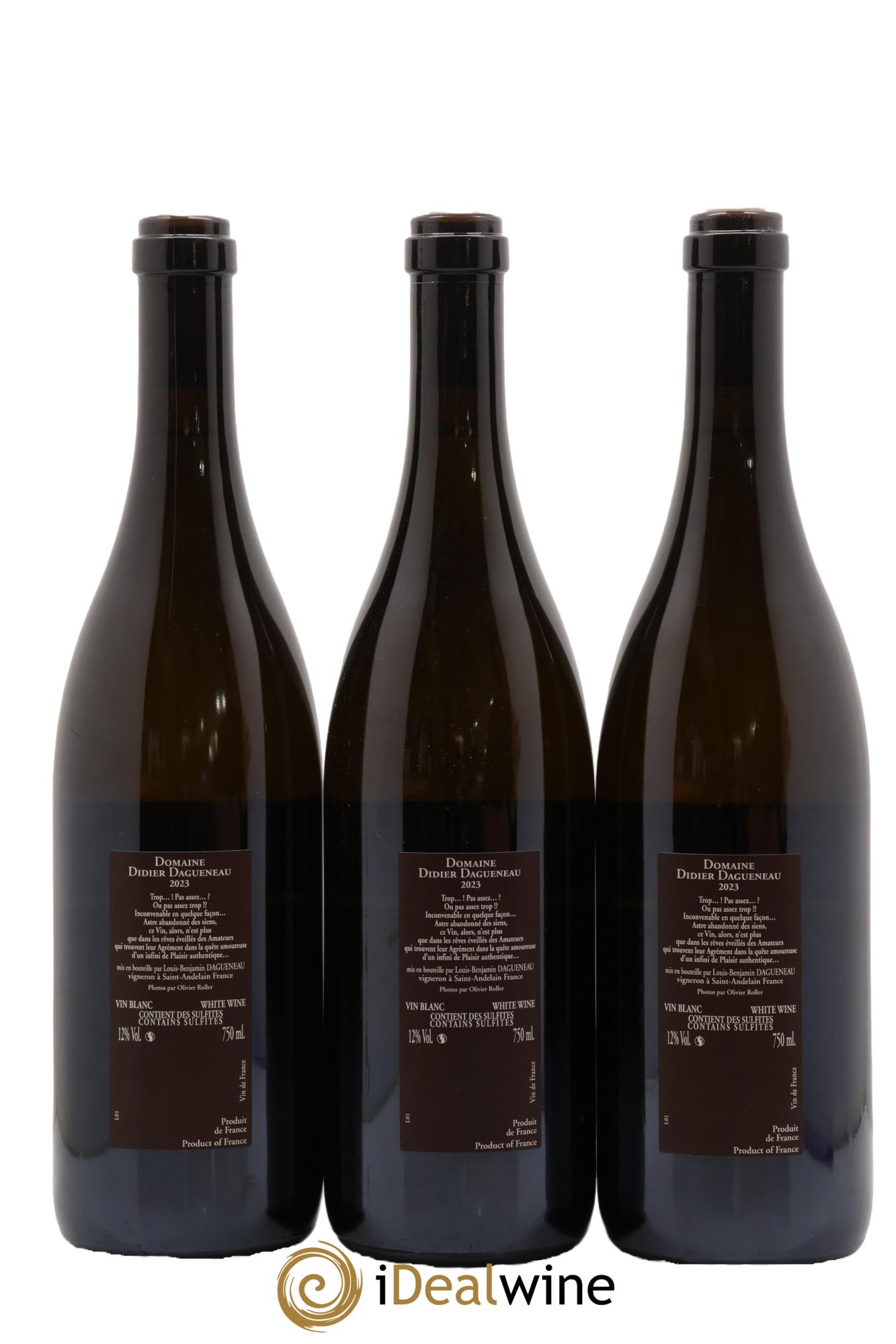 Vin de France (anciennement Pouilly-Fumé) Pur Sang Dagueneau (Domaine Didier - Louis-Benjamin) 2023 - Lot of 3 bottles - 1