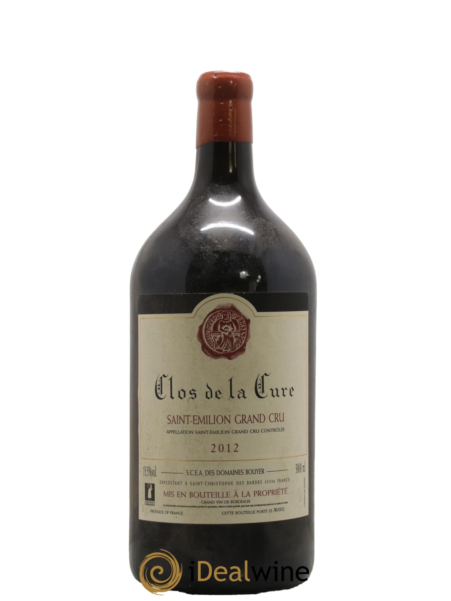 Saint-Émilion Grand Cru Clos de la Cure 2012 - Lot de 1 double magnum - 0
