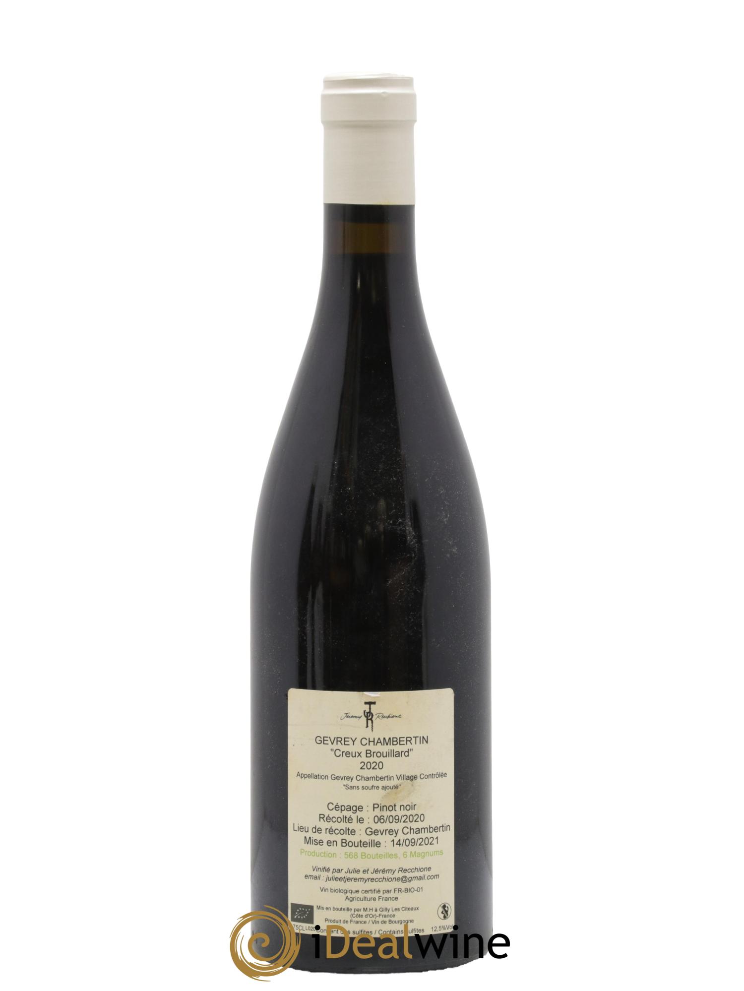 Gevrey-Chambertin Creux Brouillard Jérémy Recchione 2020 - Lot de 1 bouteille - 1