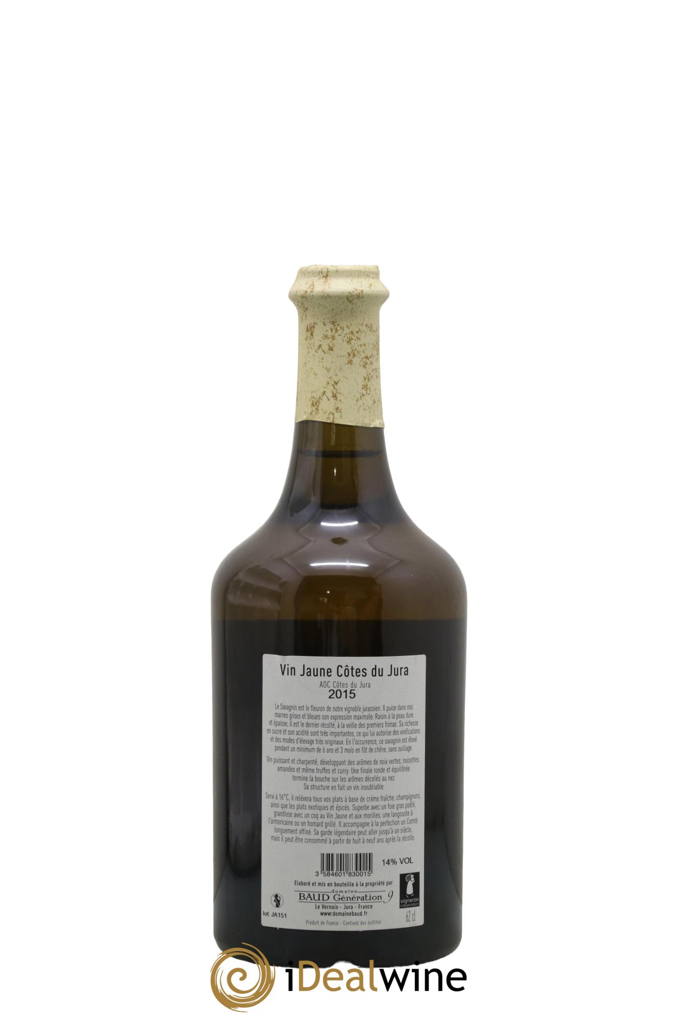 Côtes du Jura Vin Jaune Domaine Baud Génération 9 2015 - Lot de 1 clavelin - 1