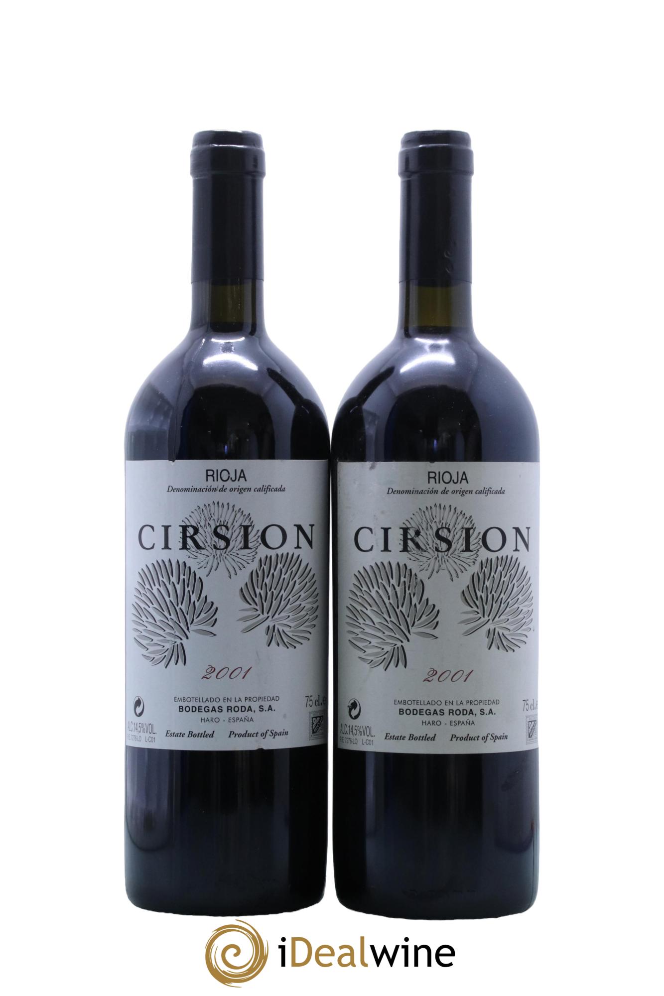 Rioja DOCA Cirsion Bodegas Roda 2001 - Lotto di 2 bottiglie - 0