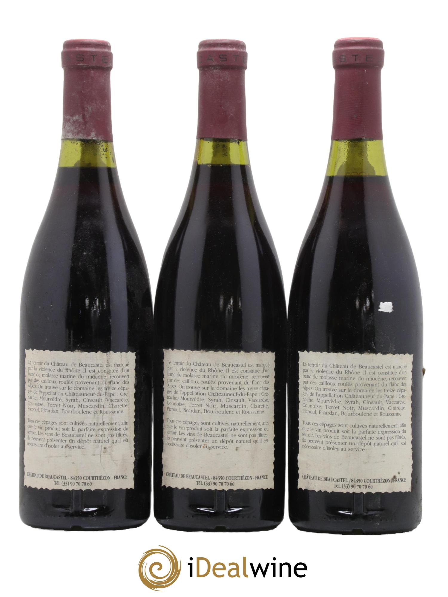 Châteauneuf-du-Pape Château de Beaucastel Famille Perrin 1990 - Lot de 3 bouteilles - 1