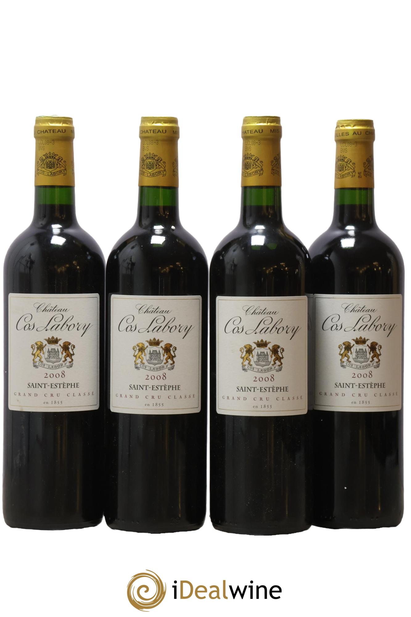 Château Cos Labory 5ème Grand Cru Classé 2008 - Lotto di 4 bottiglie - 0