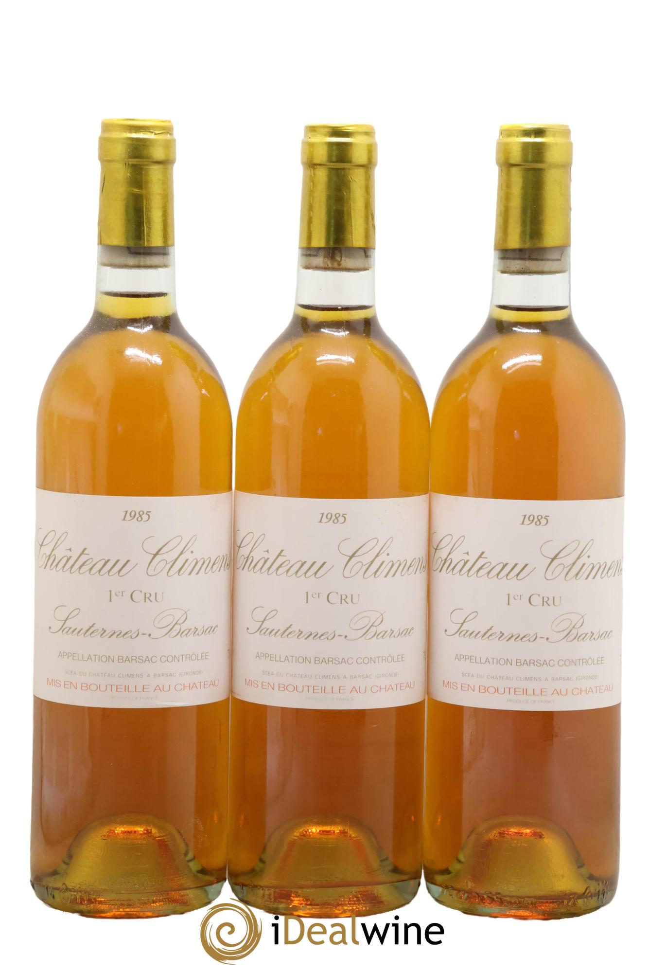 Château Climens 1er Grand Cru Classé 1985 - Lot de 3 bouteilles - 0