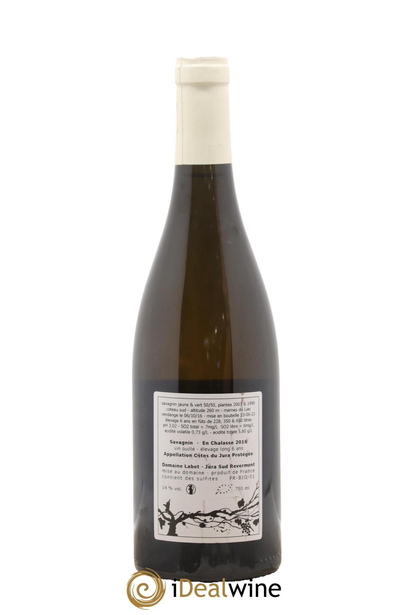 Côtes du Jura Savagnin en Chalasse Elevage Long Romain - Julien - Charline Labet 2016 - Lot de 1 bouteille - 1