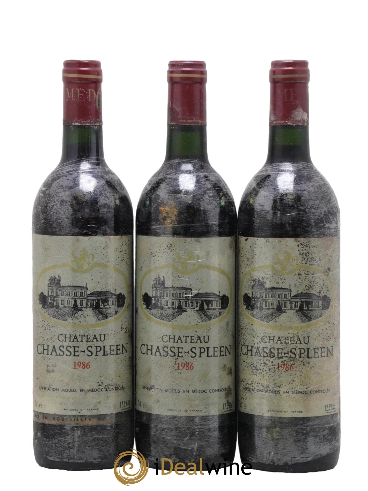 Château Chasse Spleen 1986 - Lot de 3 bouteilles - 0