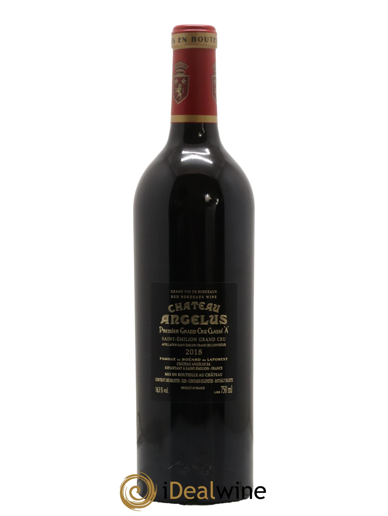 Château Angélus 1er Grand Cru Classé A 2018 - Lot de 1 bouteille - 1