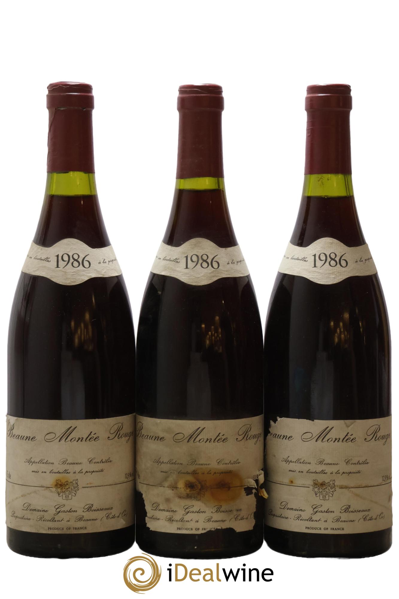 Beaune Montée Rouge Gaston Boisseaux 1986 - Lot de 3 bouteilles - 0