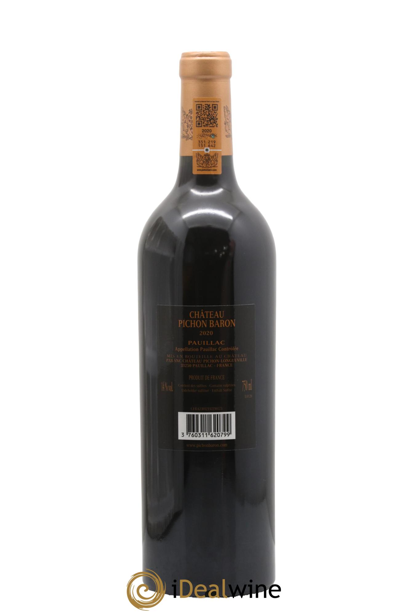 Pichon Longueville Baron 2ème Grand Cru Classé 2020 - Lot de 1 bouteille - 1