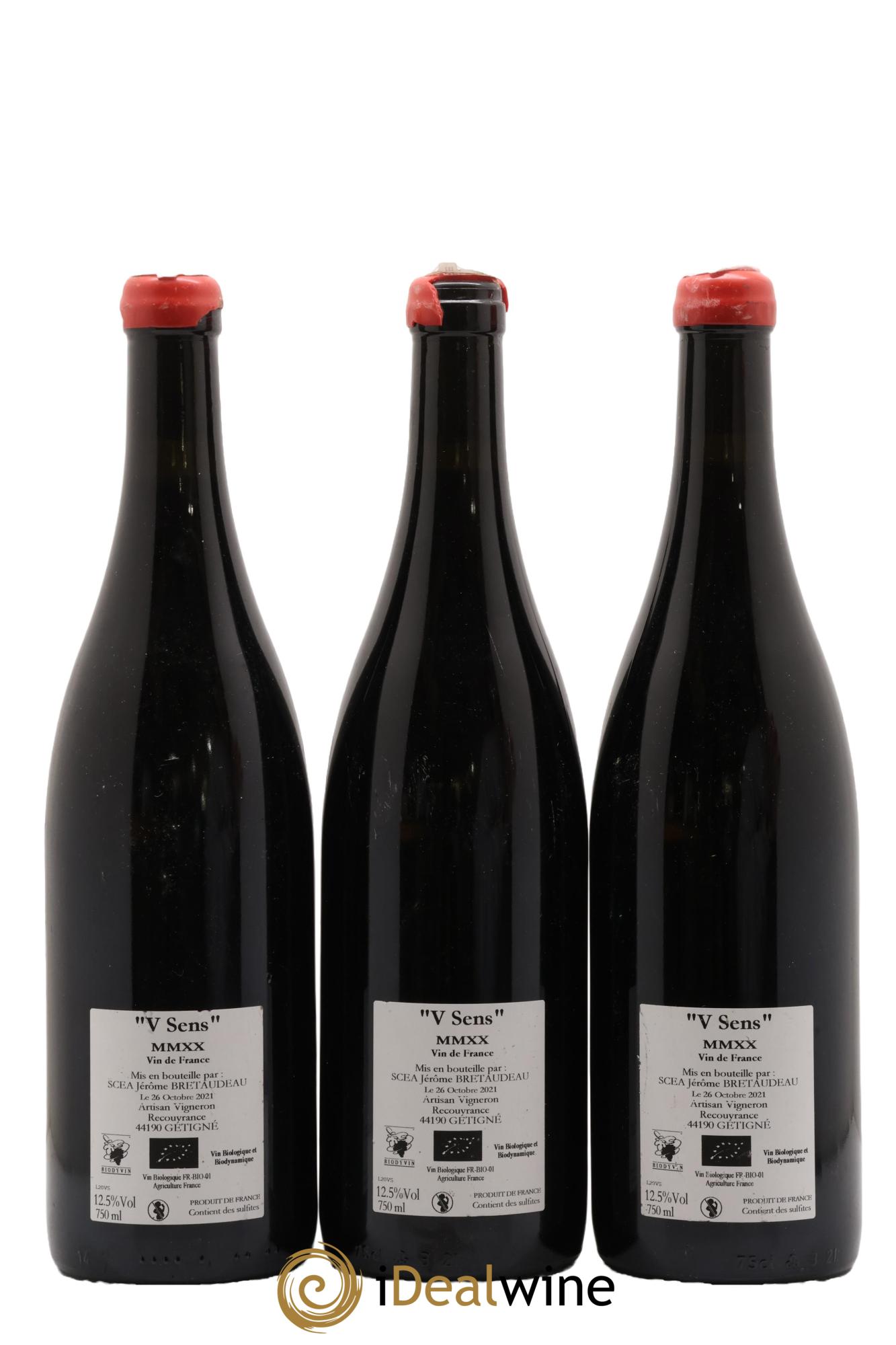 Vin de France V Sens Jérôme Bretaudeau - Domaine de Bellevue 2020 - Lot de 3 bouteilles - 1