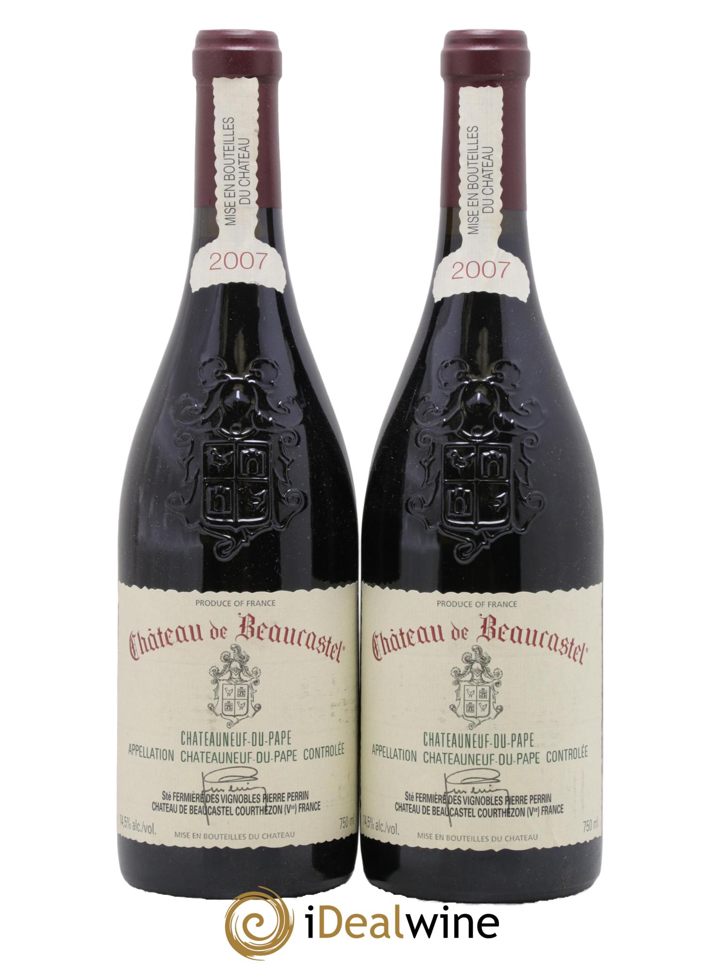 Châteauneuf-du-Pape Château de Beaucastel Famille Perrin 2007 - Lot de 2 bouteilles - 0