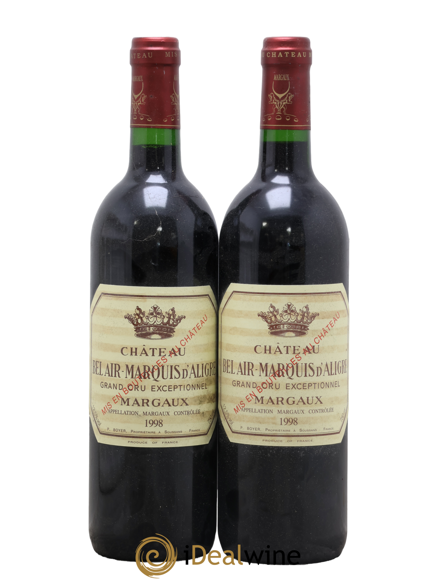 Château Bel Air Marquis d'Aligre 1998 - Lot de 2 bouteilles - 0