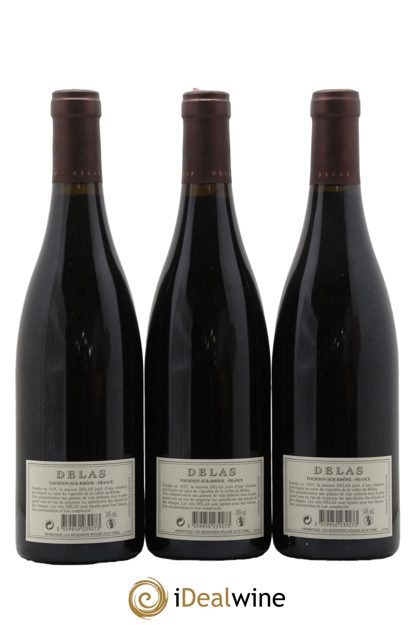 Hermitage Les Bessards Delas Frères 2010 - Lot de 3 bouteilles - 1