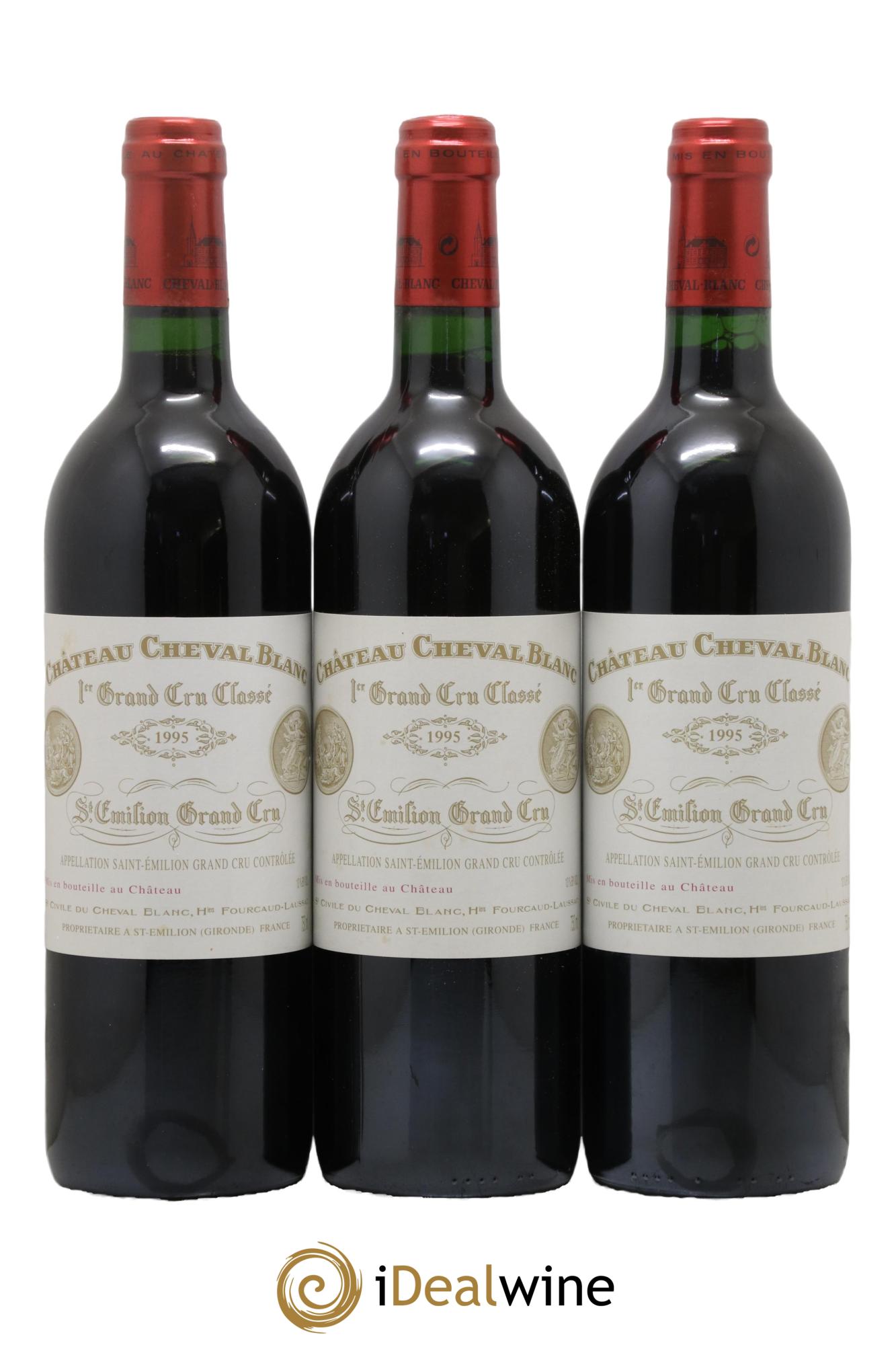 Château Cheval Blanc 1er Grand Cru Classé A 1995 - Posten von 3 Flaschen - 0