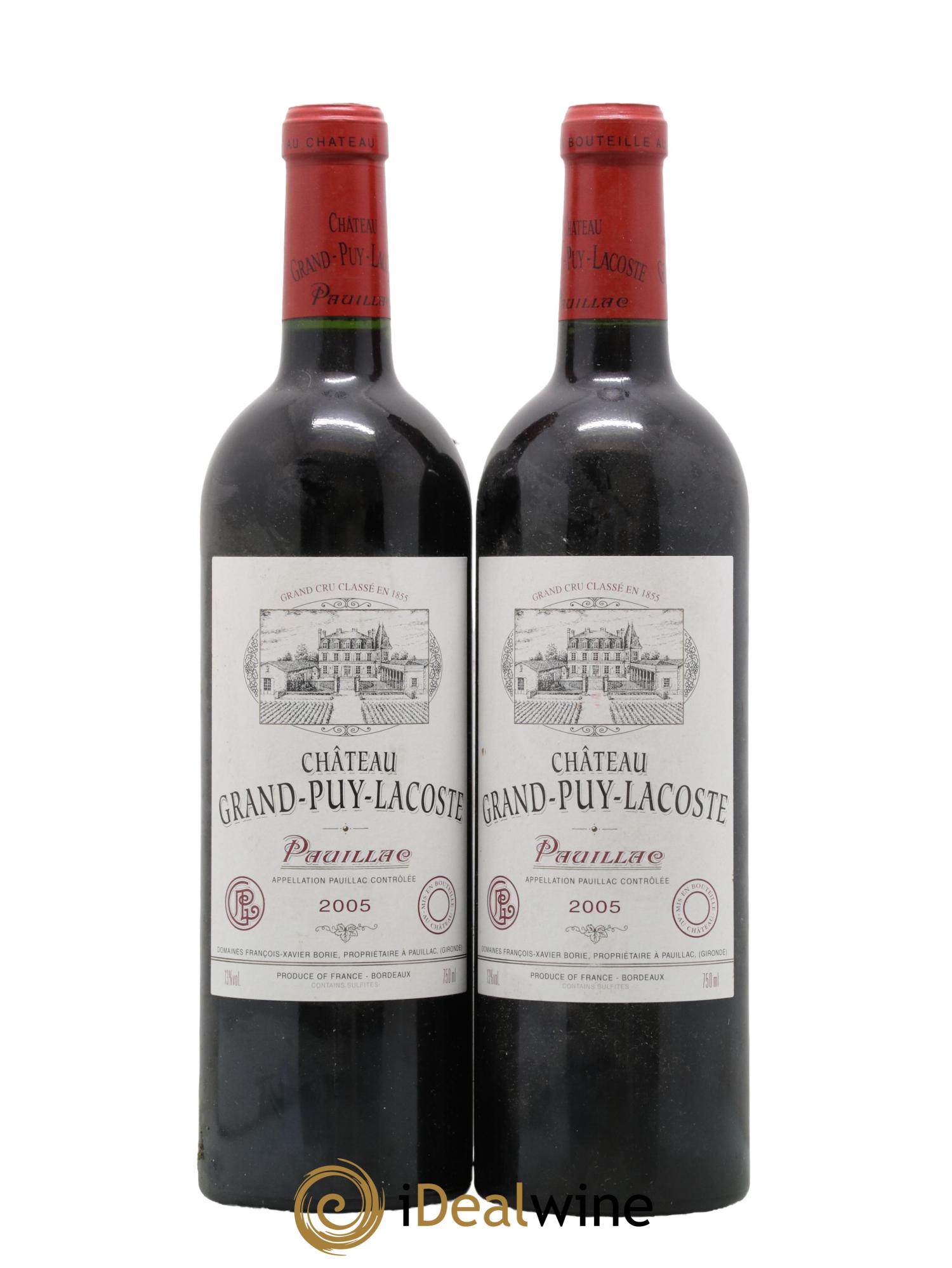 Château Grand Puy Lacoste 5ème Grand Cru Classé 2005 - Lot de 2 bouteilles - 0