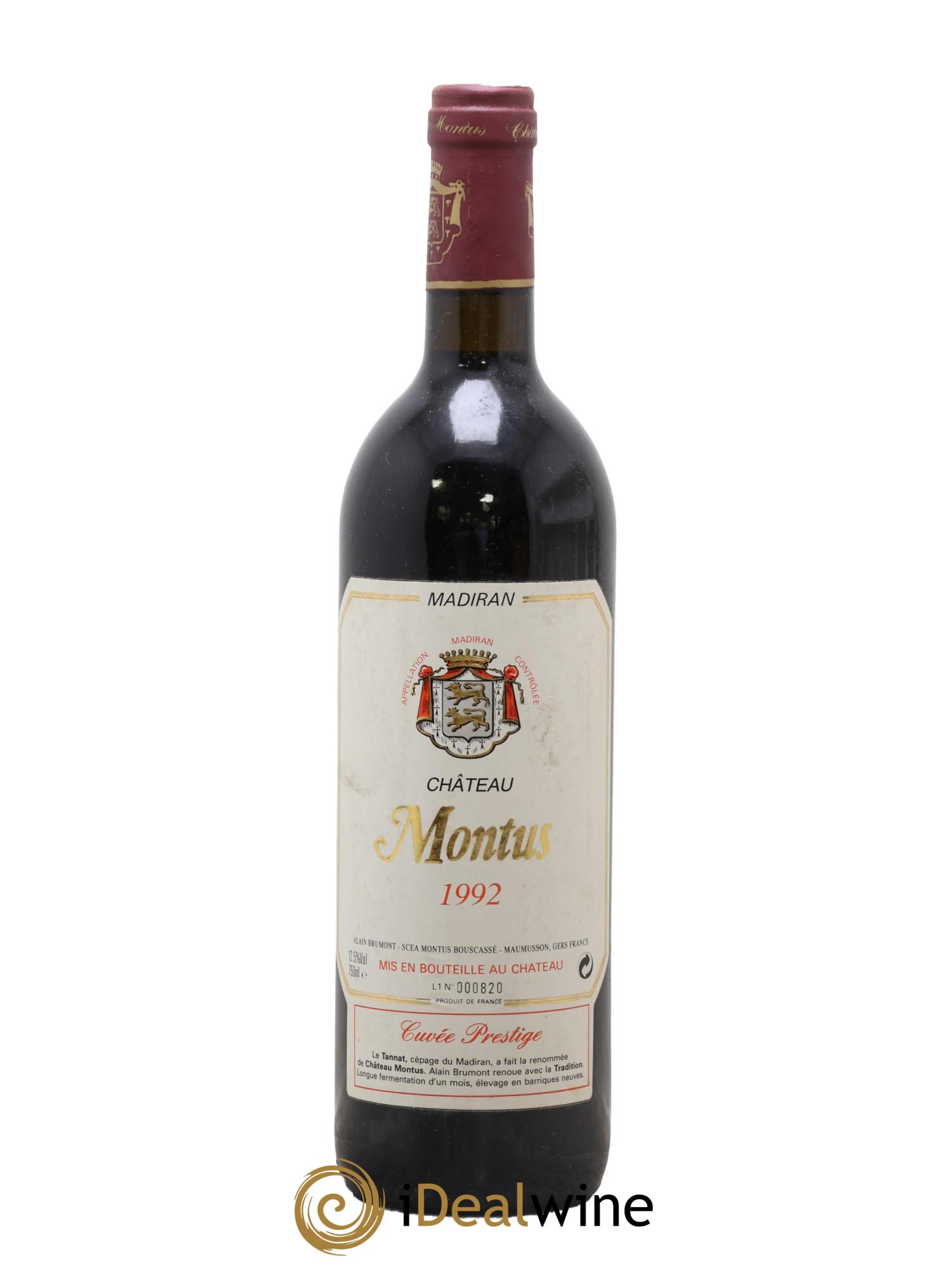 Madiran Château Montus-Prestige Alain Brumont 1992 - Lot de 1 bouteille - 0