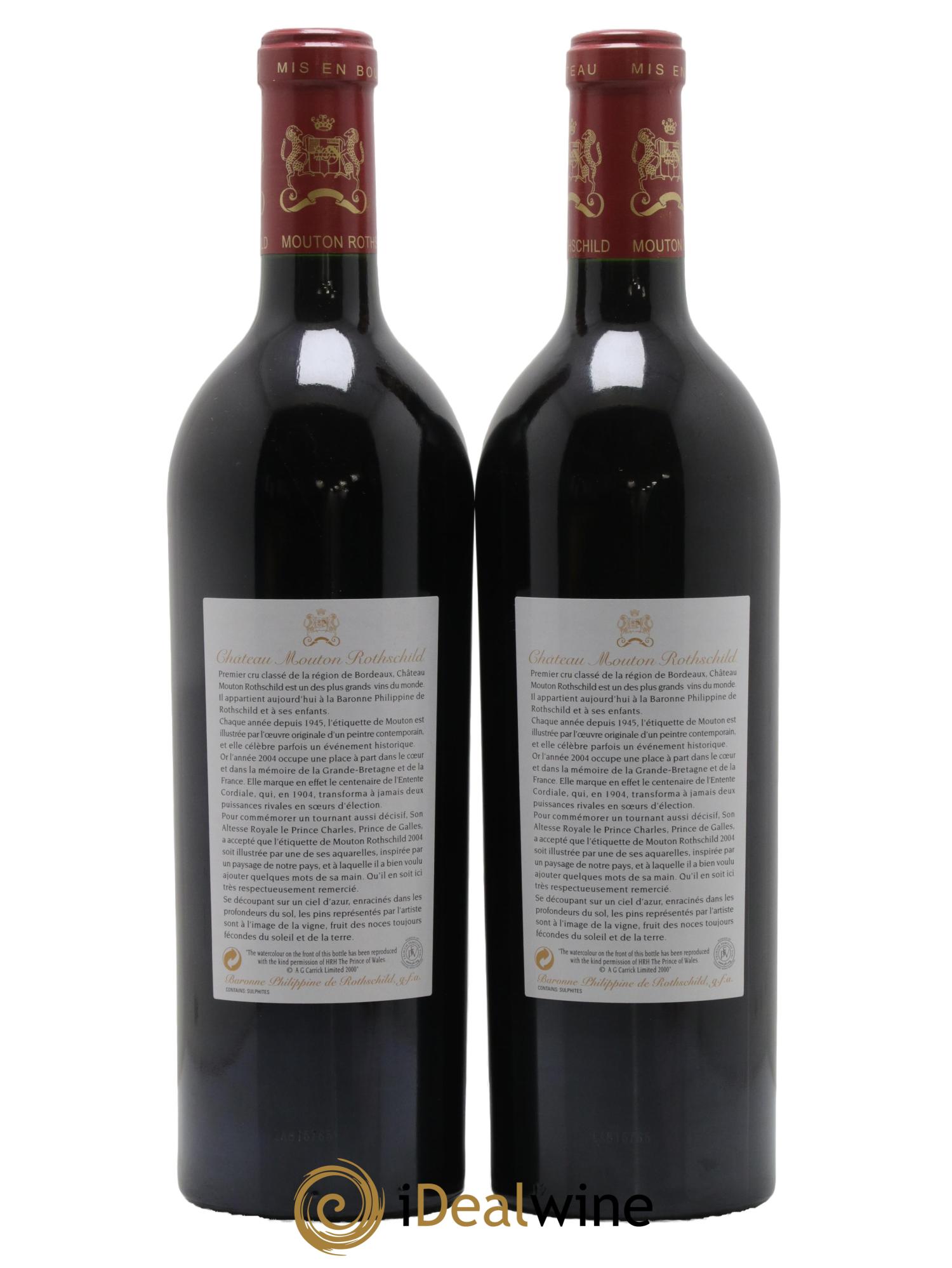 Château Mouton Rothschild 1er Grand Cru Classé 2004 - Lot de 2 bouteilles - 1