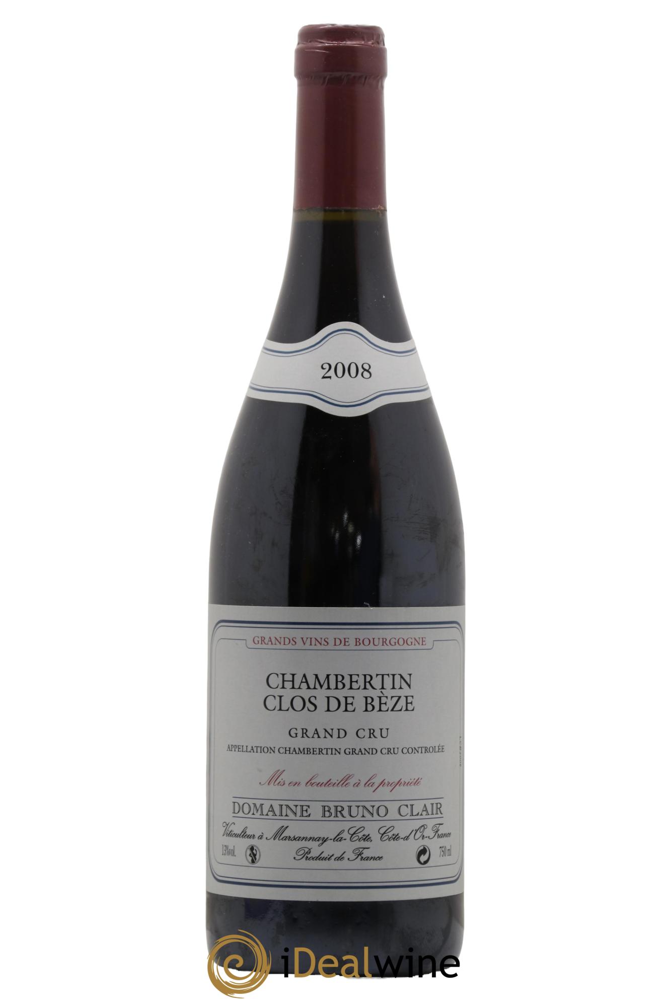 Chambertin Clos de Bèze Grand Cru Bruno Clair (Domaine) 2008 - Lot de 1 bouteille - 0