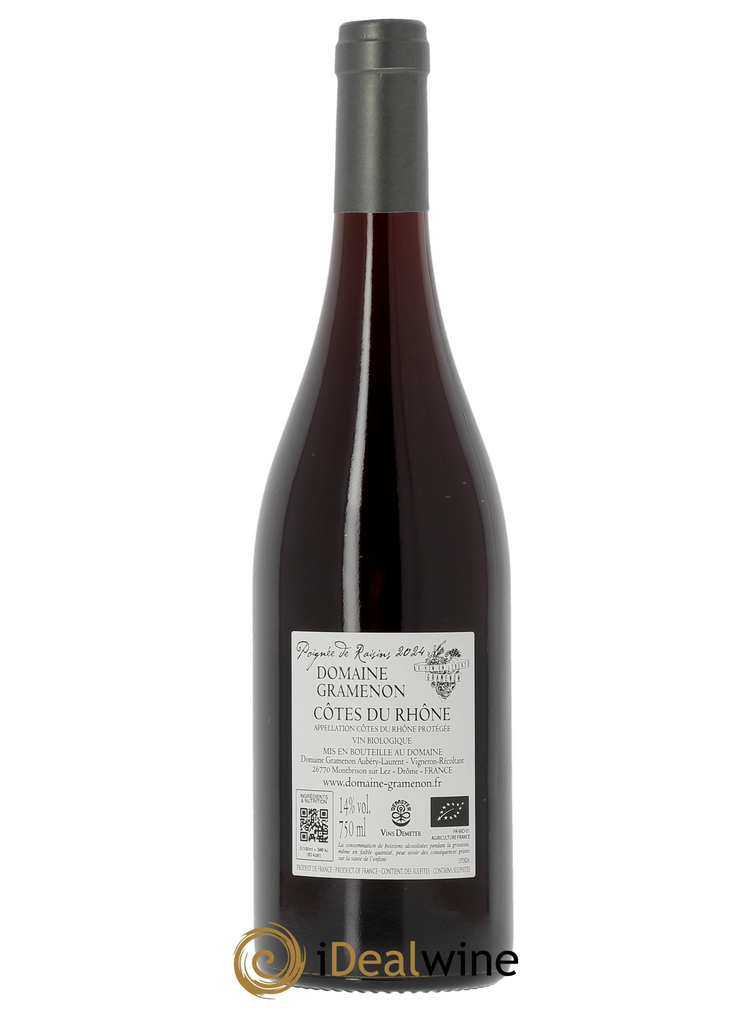 Côtes-du-Rhône Poignée de raisins Gramenon (Domaine) 2024 - Lot de 1 bouteille - 1