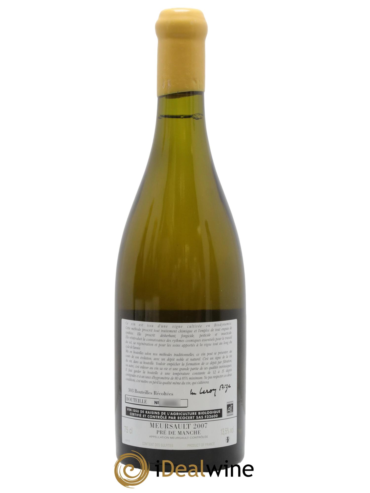 Meursault Pré de Manche d'Auvenay (Domaine) 2007 - Posten von 1 Flasche - 1