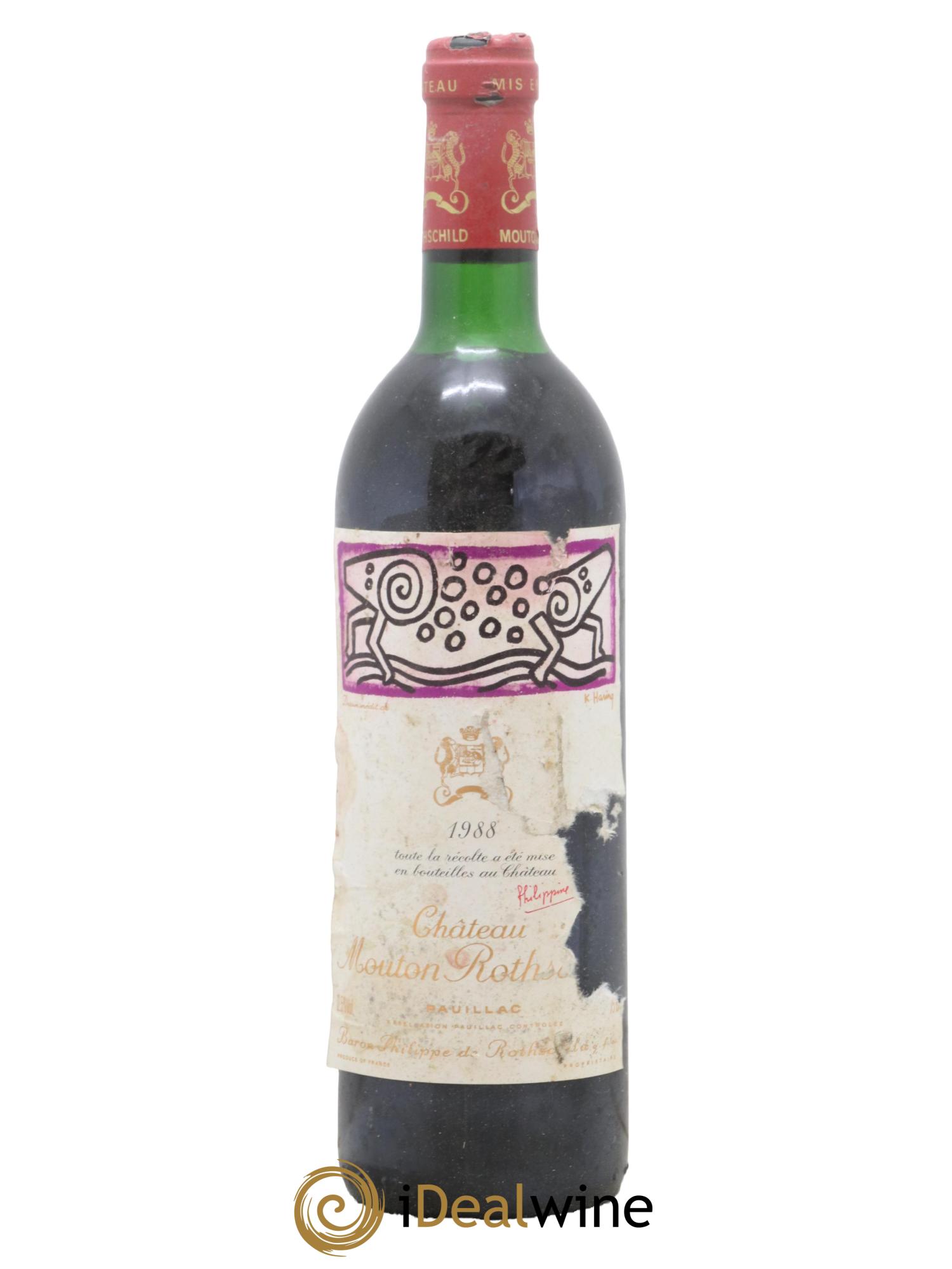 Château Mouton Rothschild 1er Grand Cru Classé 1988 - Lot de 1 bouteille - 0