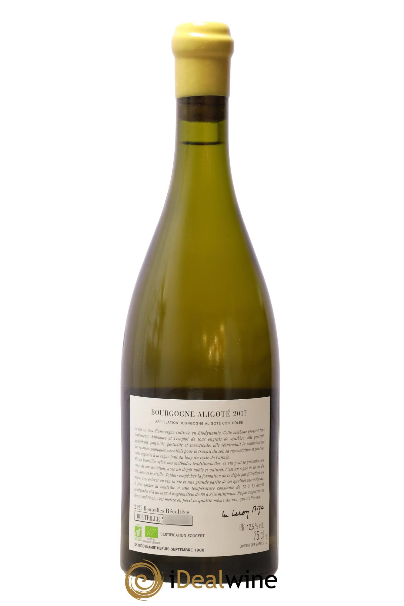 Bourgogne Aligoté Sous Chatelet d'Auvenay (Domaine) 2017 - Lot of 1 bottle - 1