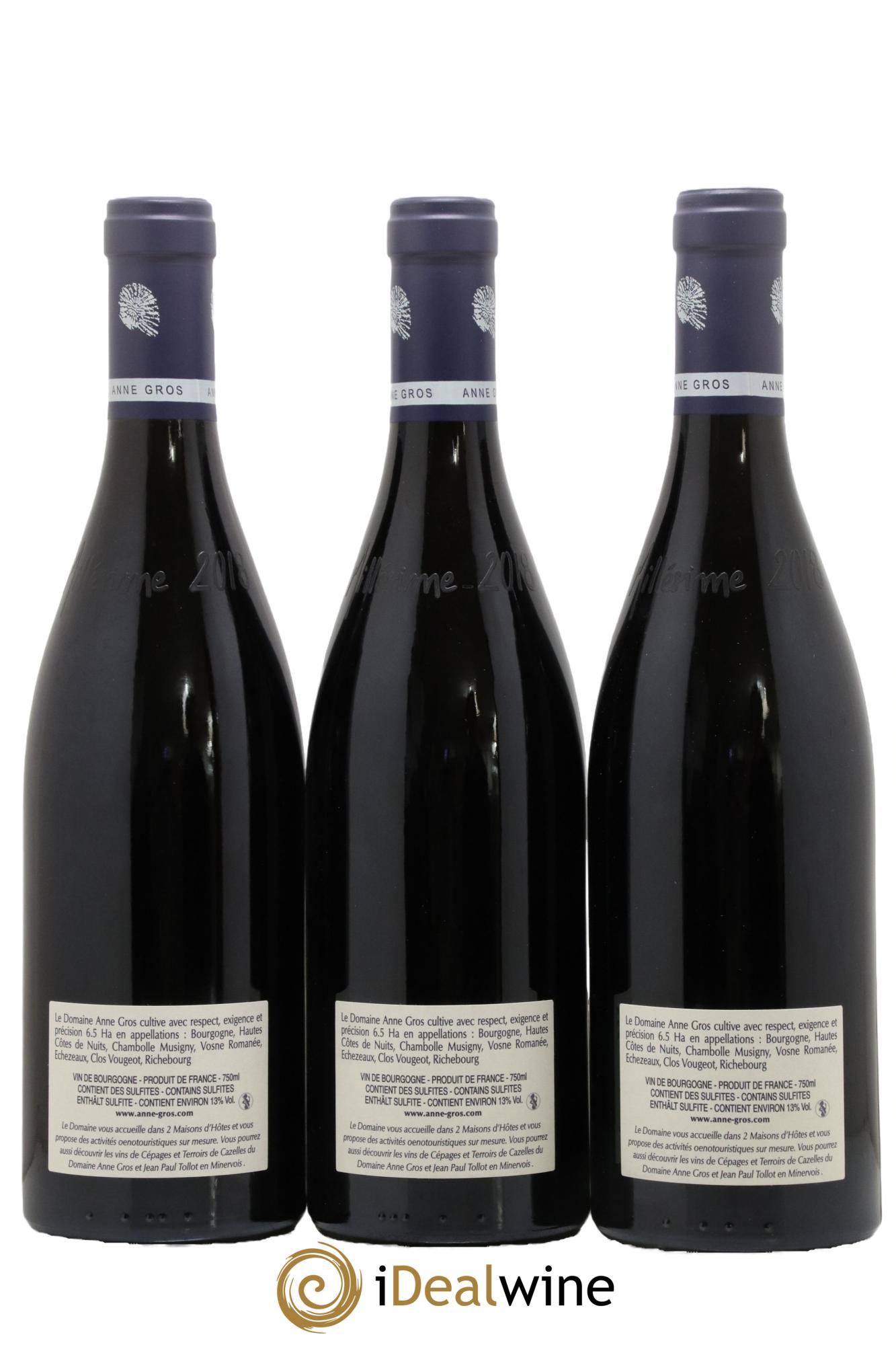 Richebourg Grand Cru Anne Gros 2018 - Lot of 3 bottles - 1