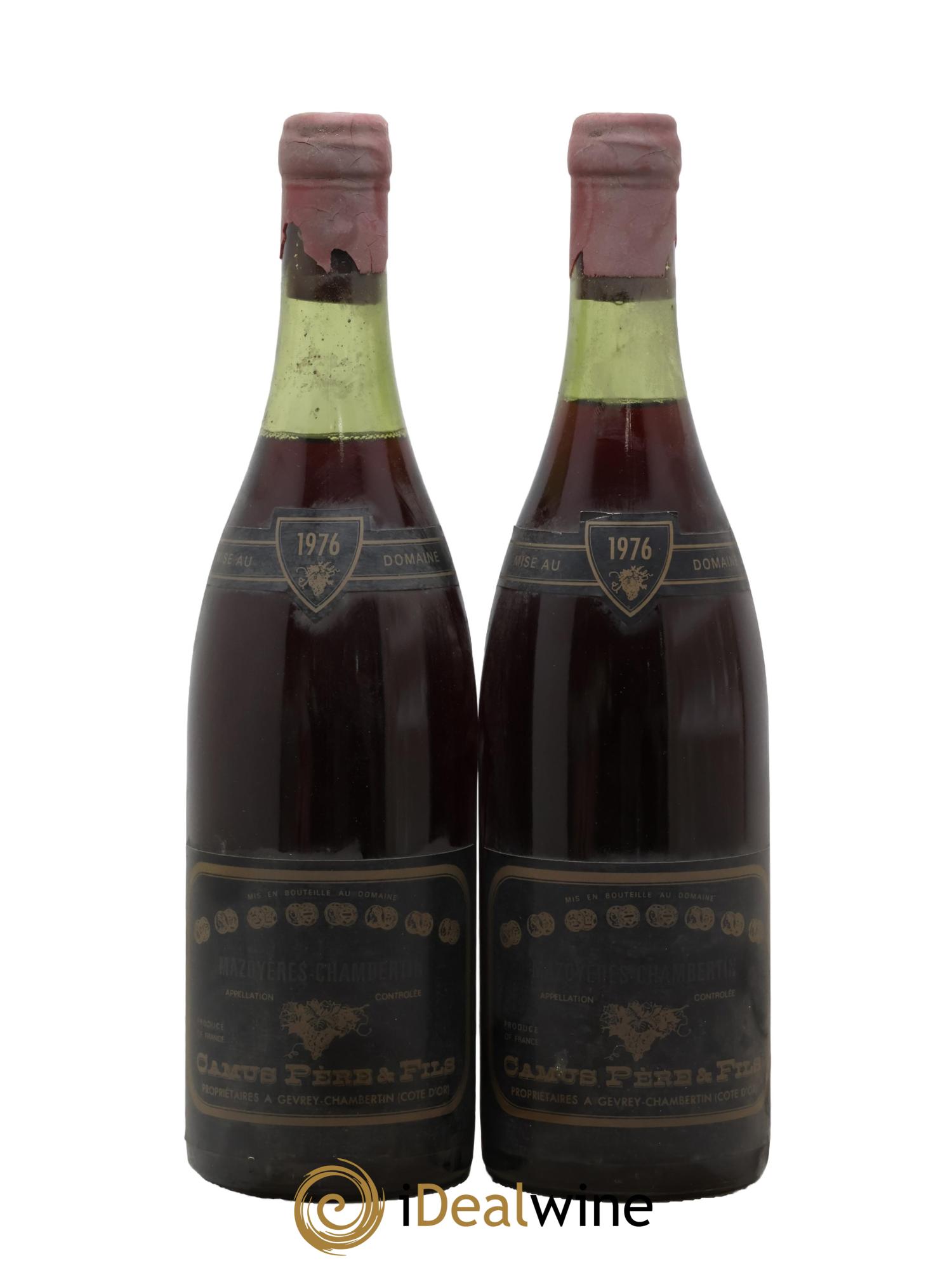 Mazoyères-Chambertin Grand Cru Camus Père et Fils (Domaine) 1976 - Lot of 2 bottles - 0