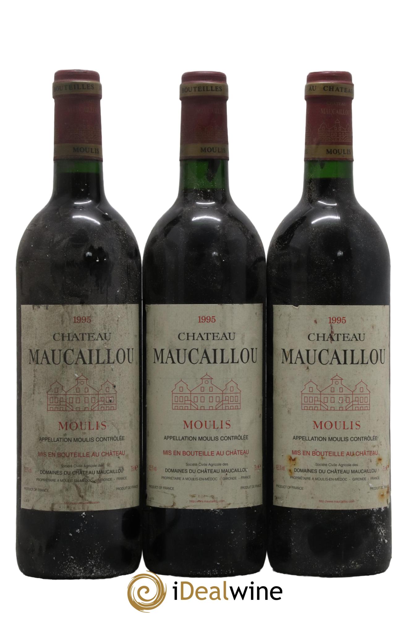 Château Maucaillou 1995 - Posten von 3 Flaschen - 0