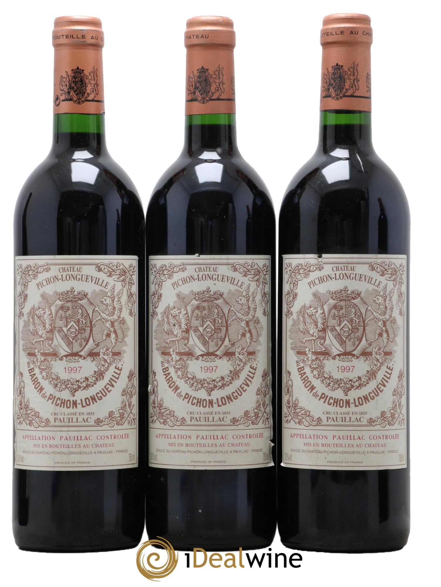 Pichon Longueville Baron 2ème Grand Cru Classé 1997 - Lot de 3 bouteilles - 0