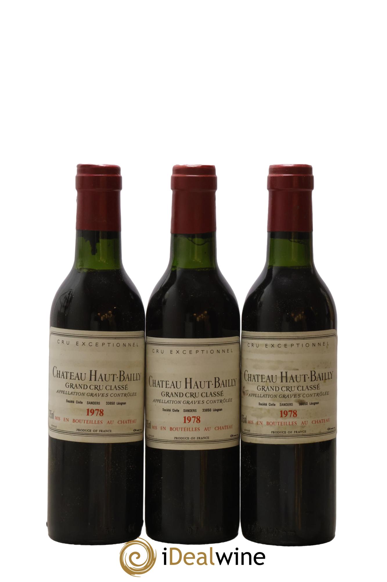 Château Haut-Bailly Cru Classé de Graves 1978 - Lot of 3 half-bottles - 0