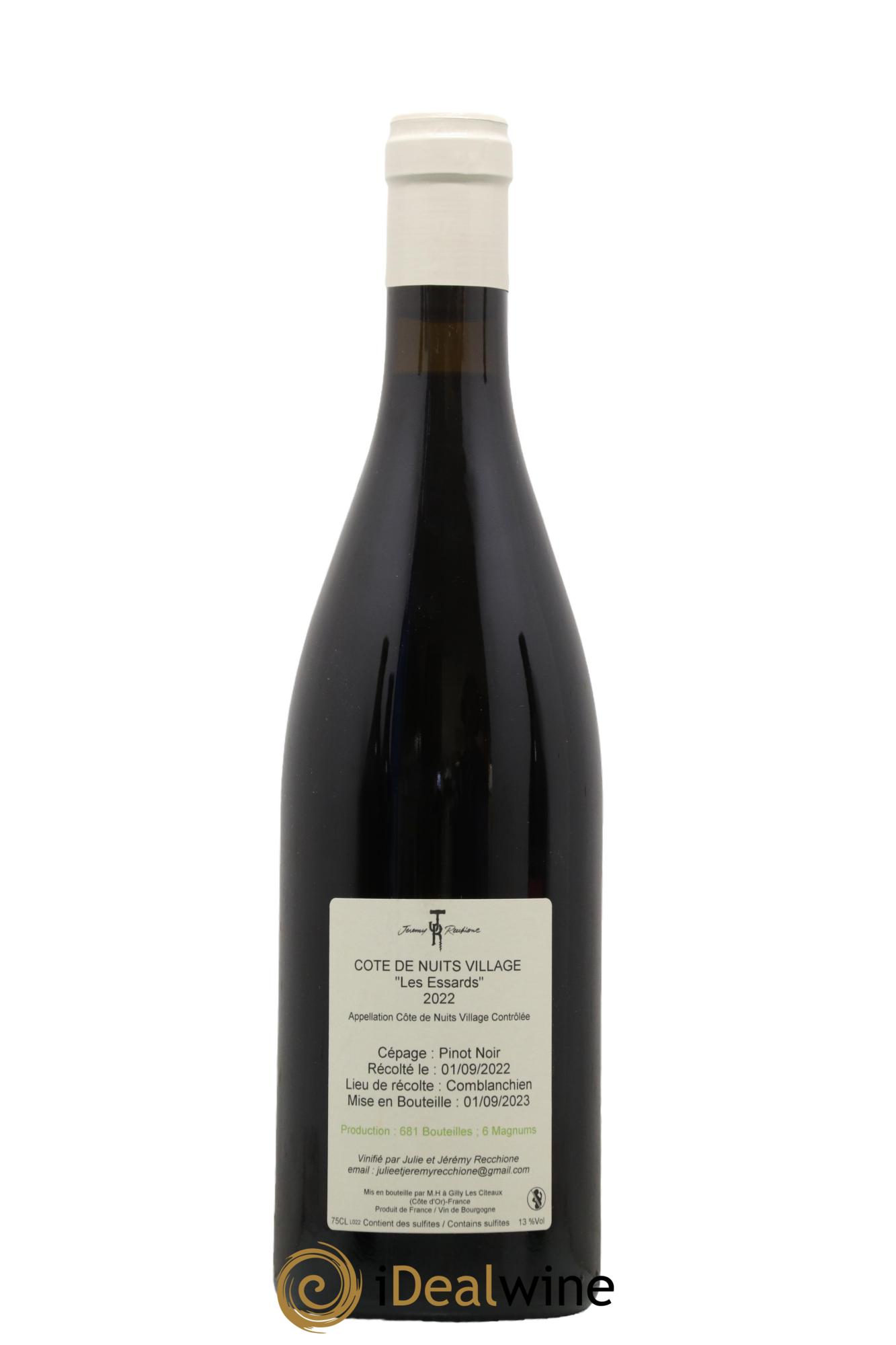 Côte de Nuits-Villages Les Essards Jérémy Recchione Les Essards Recchione 2022 - Lot de 1 bouteille - 1