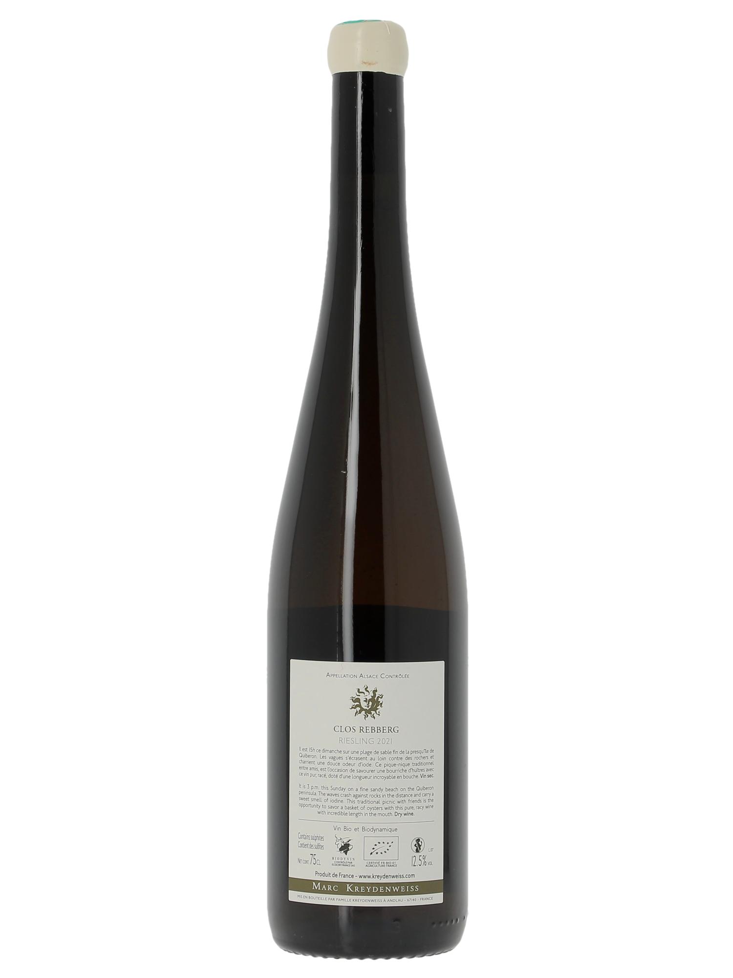 Alsace Riesling Cru d'Alsace Clos Rebberg Marc Kreydenweiss 2021 - Lot of 1 bottle - 1