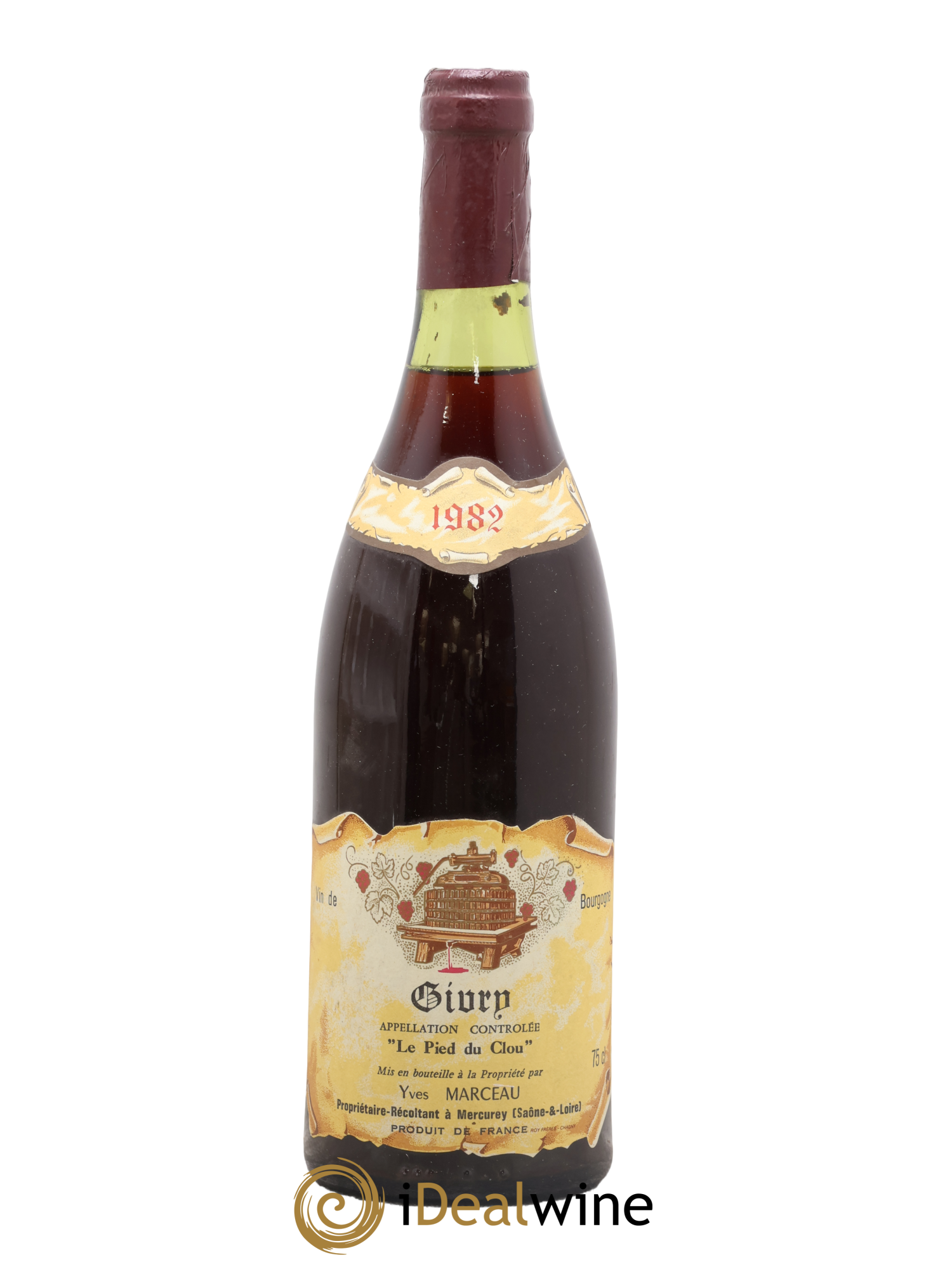Givry Le Pied Du Clou Yves Marceau 1982 - Lot de 1 bouteille - 0