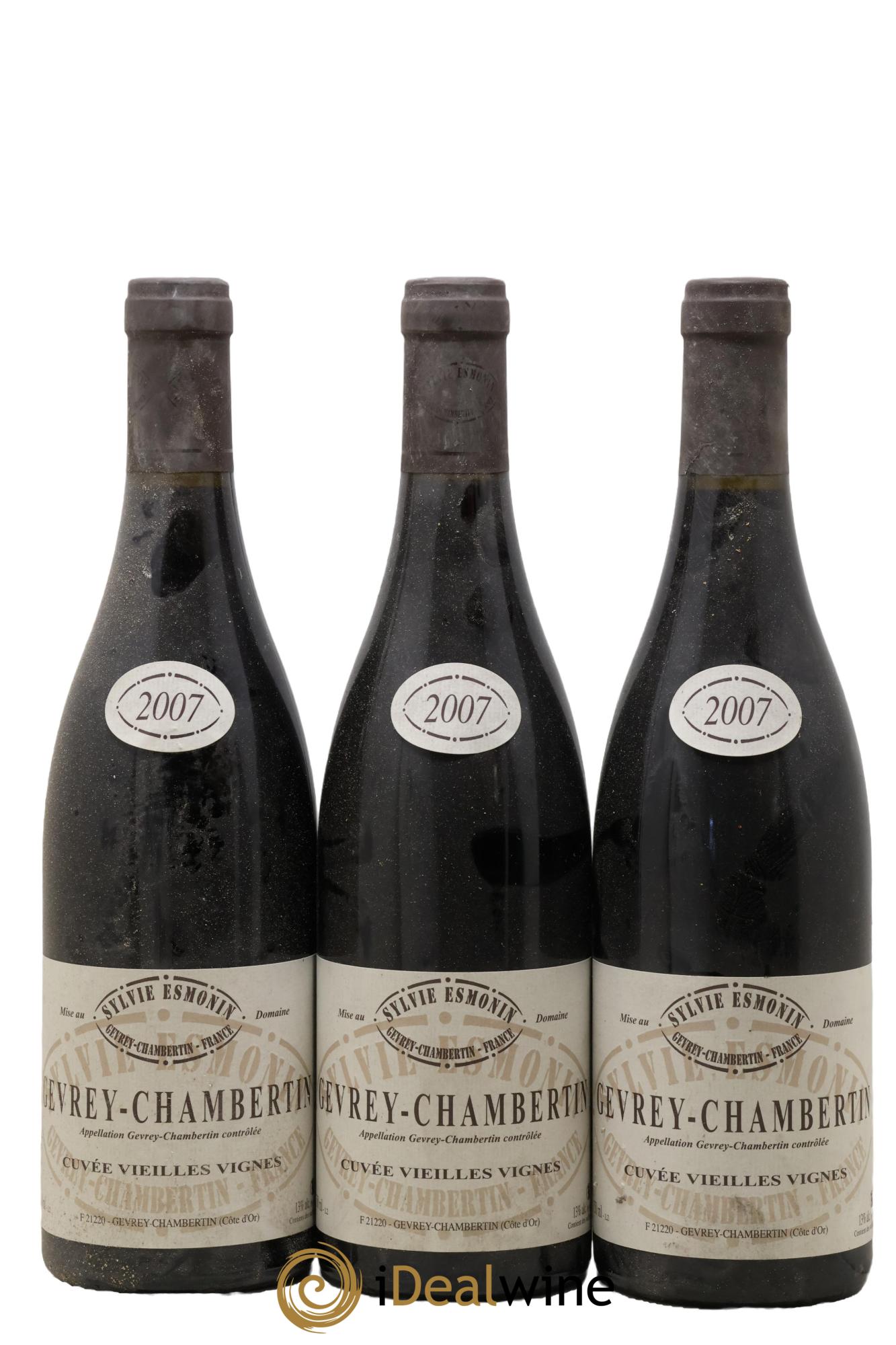 Gevrey-Chambertin Vieilles Vignes Sylvie Esmonin 2007 - Lotto di 3 bottiglie - 0