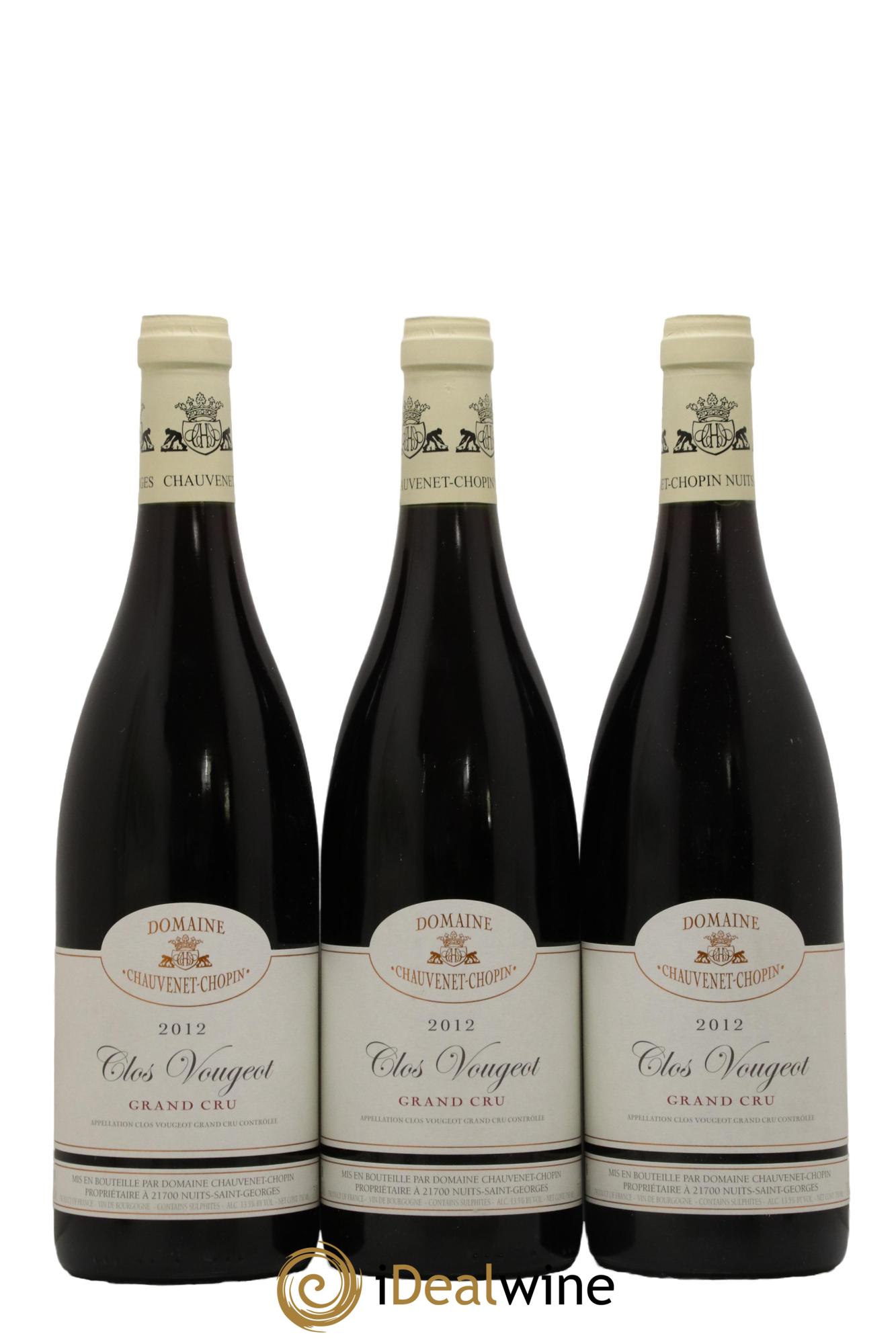 Clos de Vougeot Grand Cru Chauvenet-Chopin (Domaine) 2012 - Lot of 3 bottles - 0