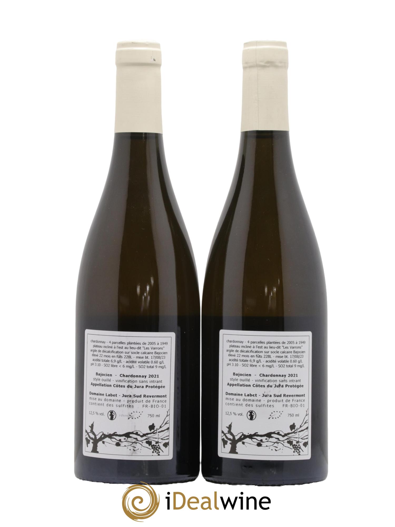Côtes du Jura Chardonnay Bajocien Romain - Julien - Charline Labet 2021 - Lot de 2 bouteilles - 1