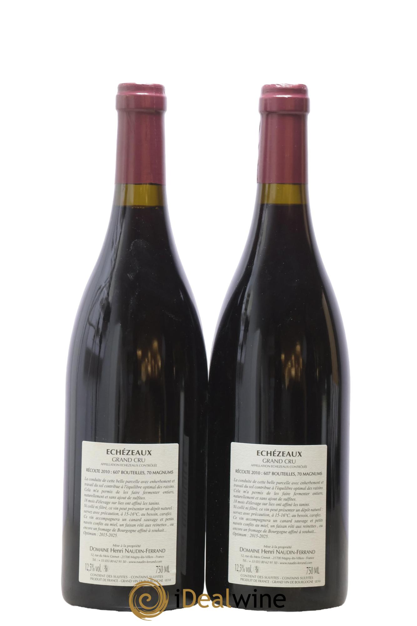 Echezeaux Grand Cru Naudin-Ferrand (Domaine) 2010 - Lot de 2 bouteilles - 1