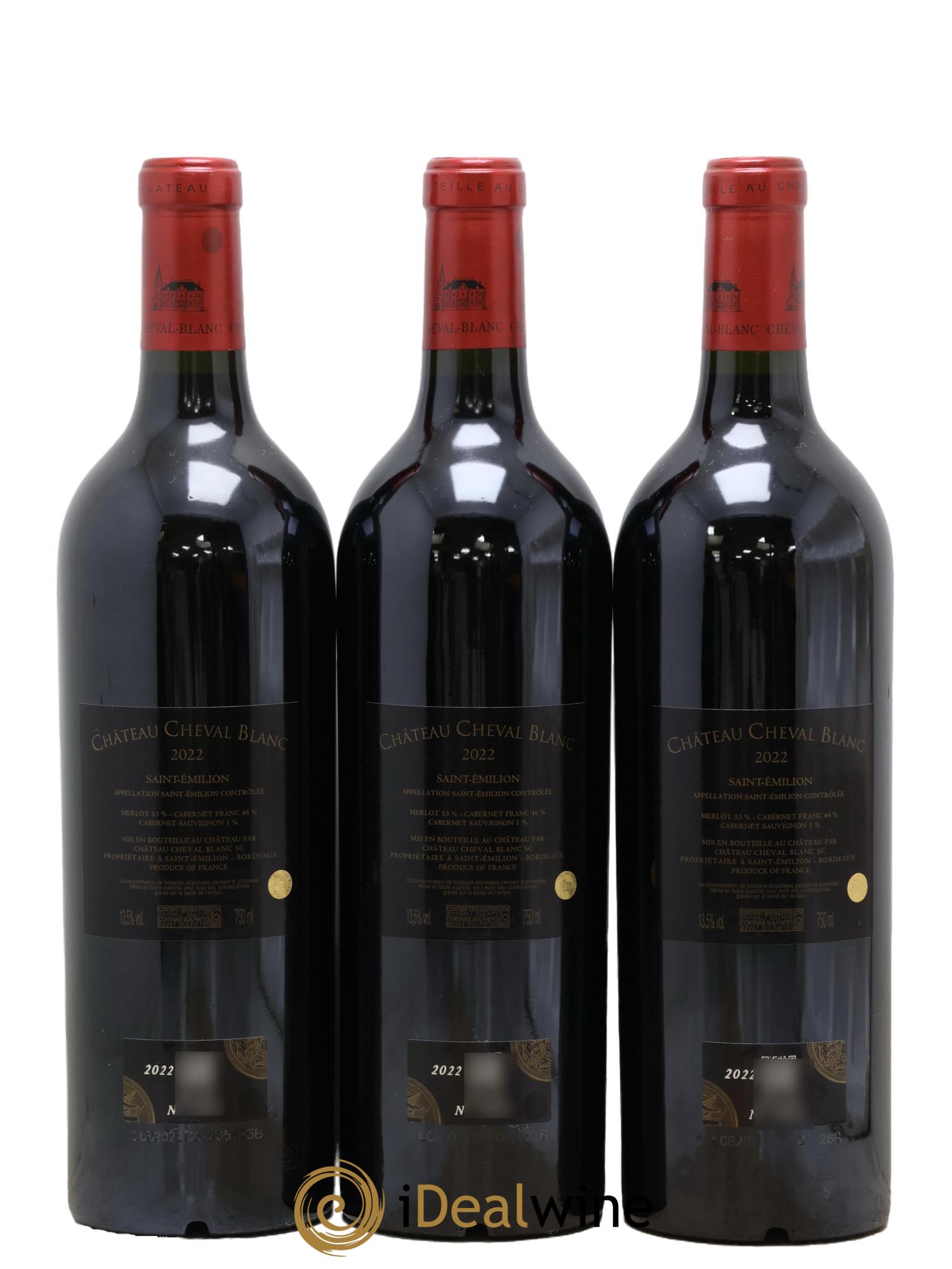 Château Cheval Blanc 1er Grand Cru Classé A 2022 - Lot de 3 bouteilles - 2