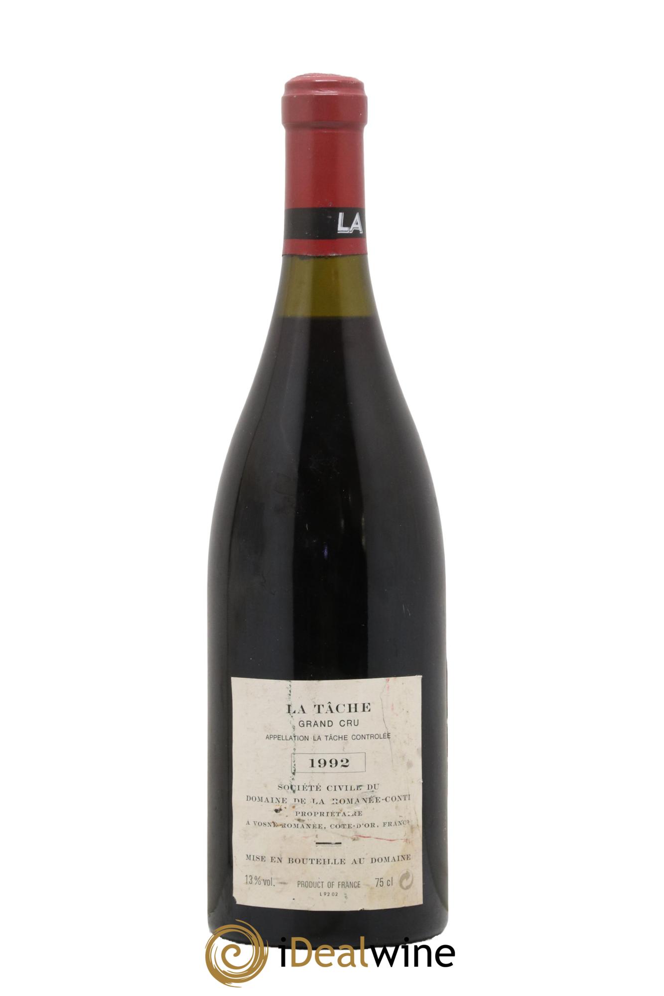 La Tâche Grand Cru Domaine de la Romanée-Conti 1992 - Lot de 1 bouteille - 1