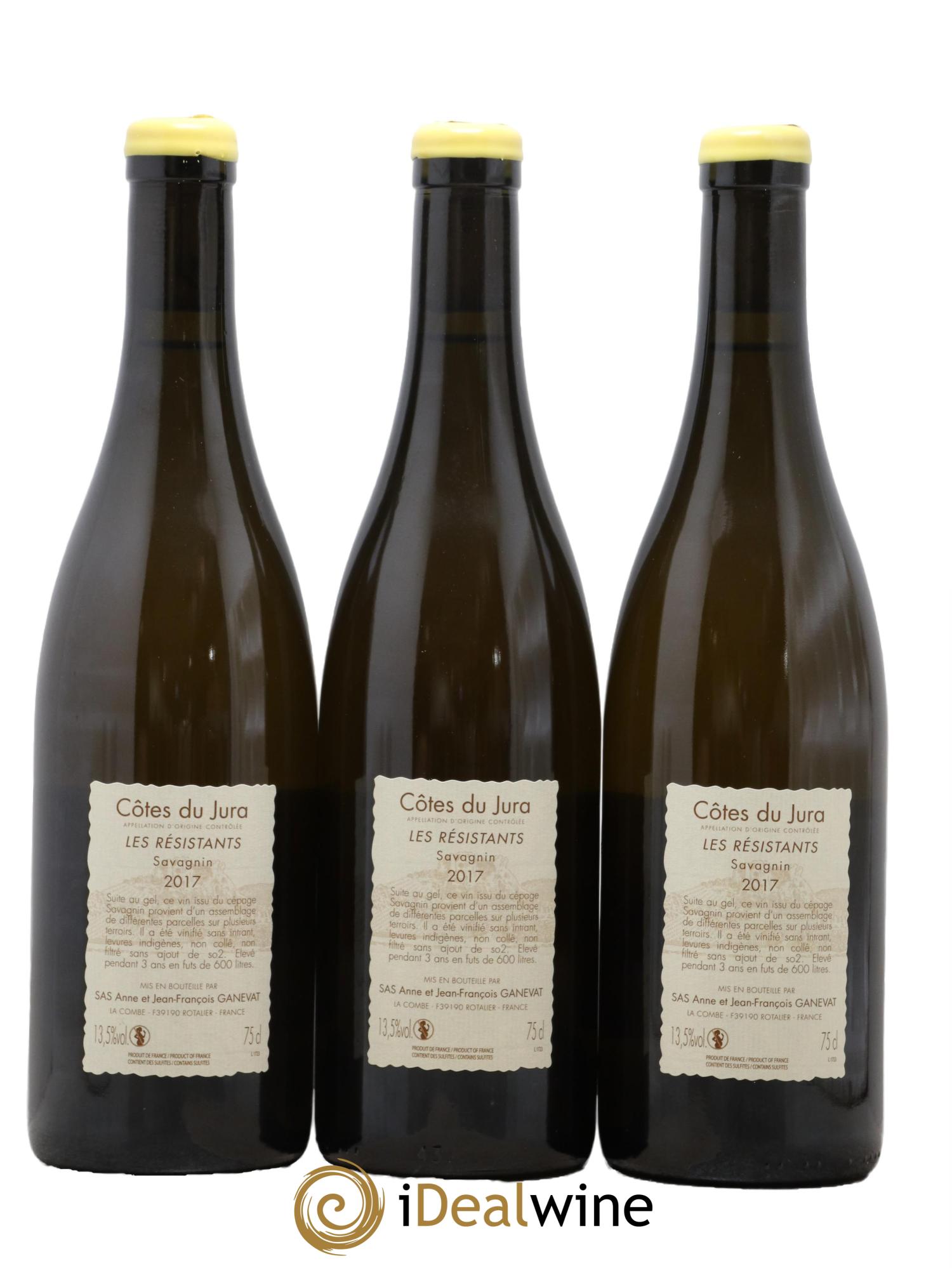 Côtes du Jura Les Résistants Anne et Jean François Ganevat 2017 - Lotto di 3 bottiglie - 1
