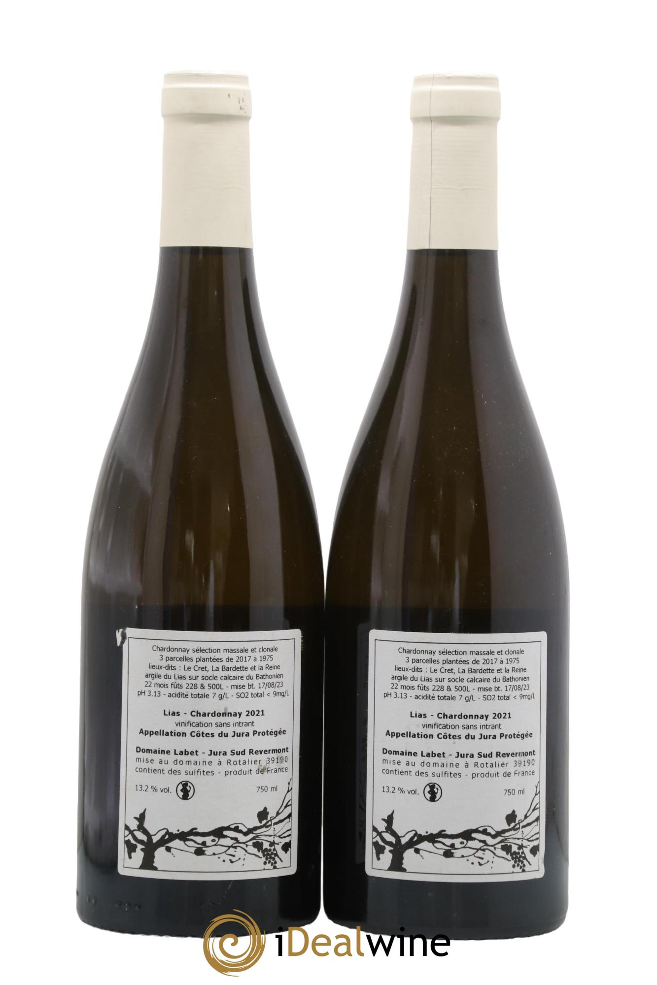 Côtes du Jura Chardonnay Lias Romain - Julien - Charline Labet 2021 - Lot of 2 bottles - 1