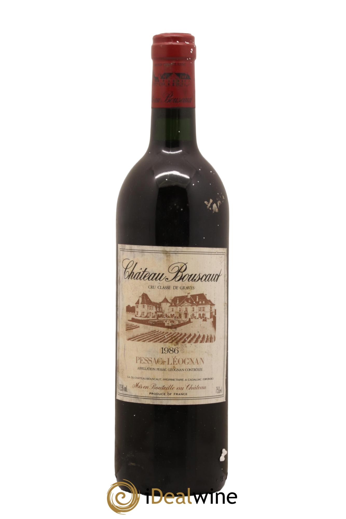 Château Bouscaut Cru Classé de Graves 1986 - Lot de 1 bouteille - 0