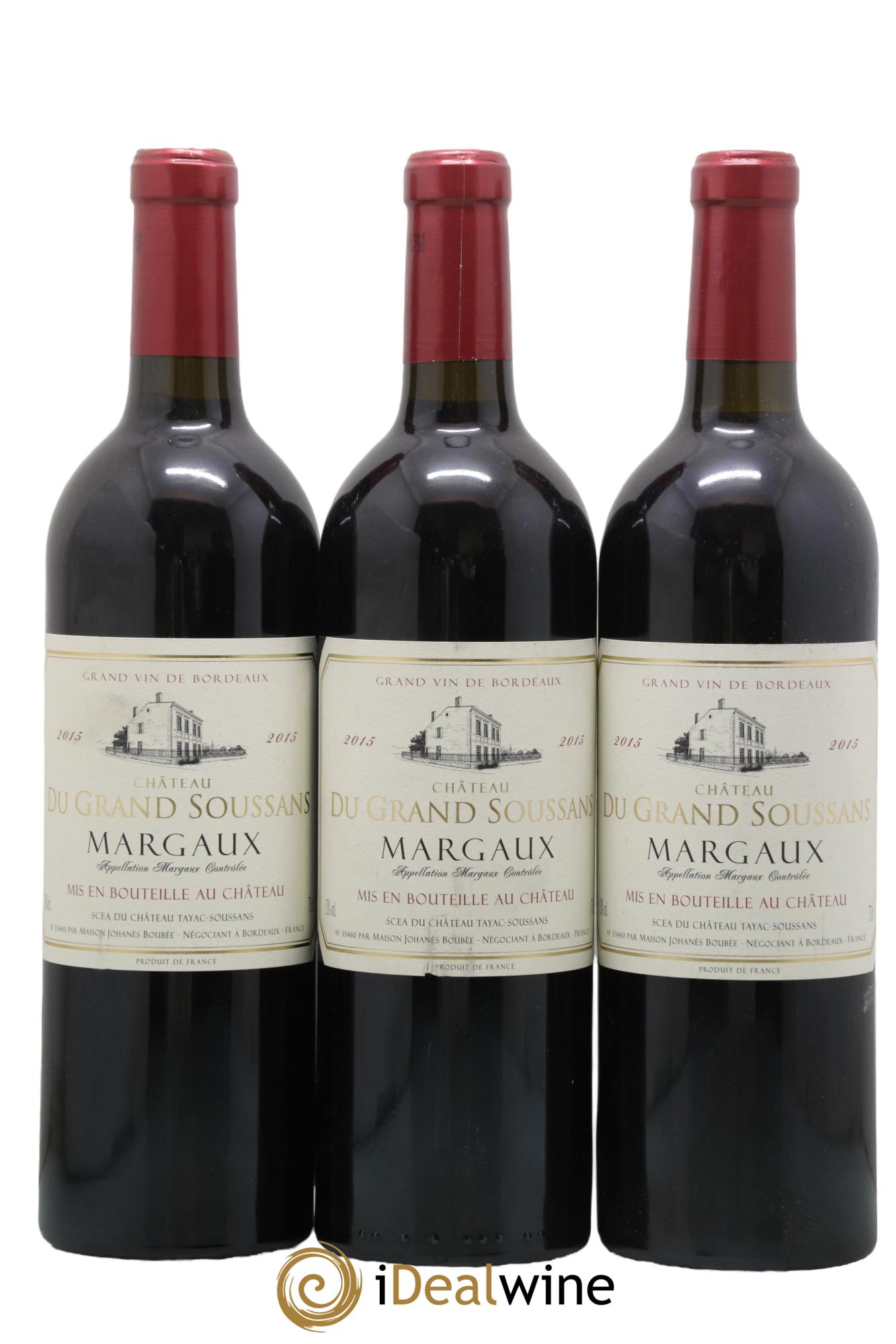 Margaux Château du Grand Soussans 2015 - Lot of 3 bottles - 0