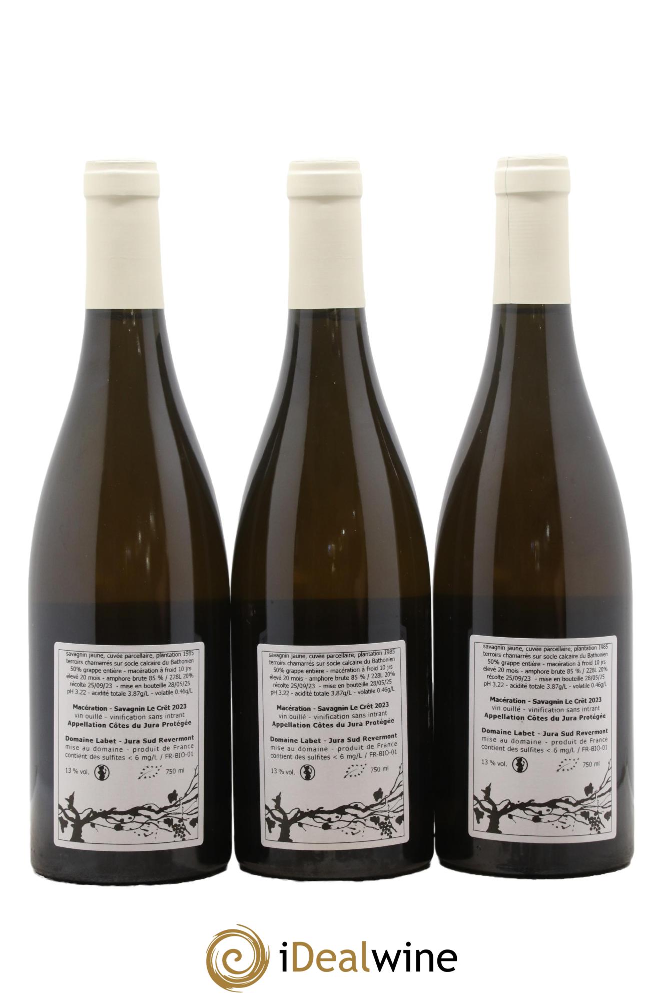 Côtes du  Jura Macération-Savagnin Le Crêt Labet (Domaine) 2023 - Lot de 3 bouteilles - 1