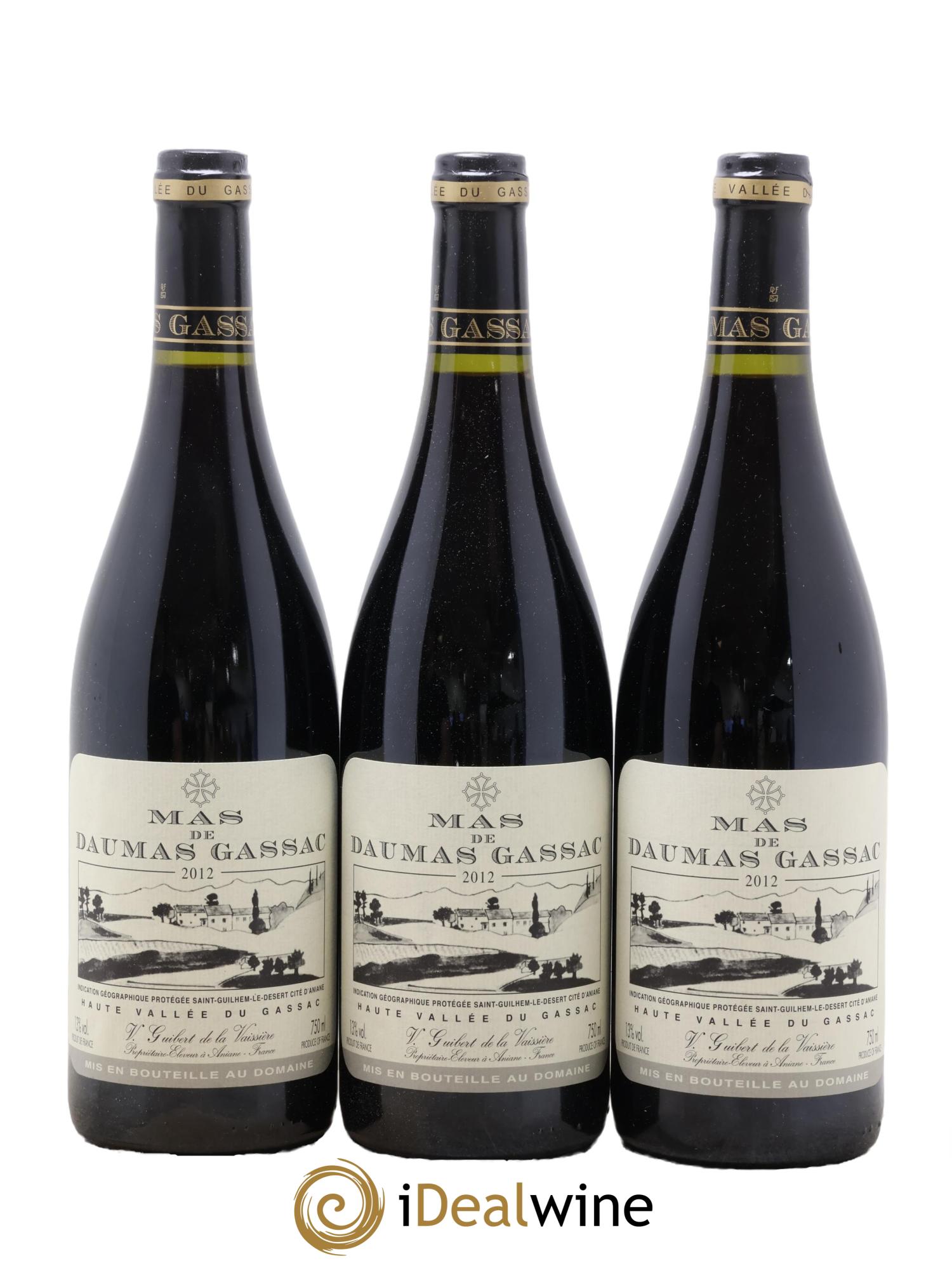 IGP St Guilhem-le-Désert - Cité d'Aniane Mas Daumas Gassac Famille Guibert de La Vaissière 2012 - Lot of 6 bottles - 2