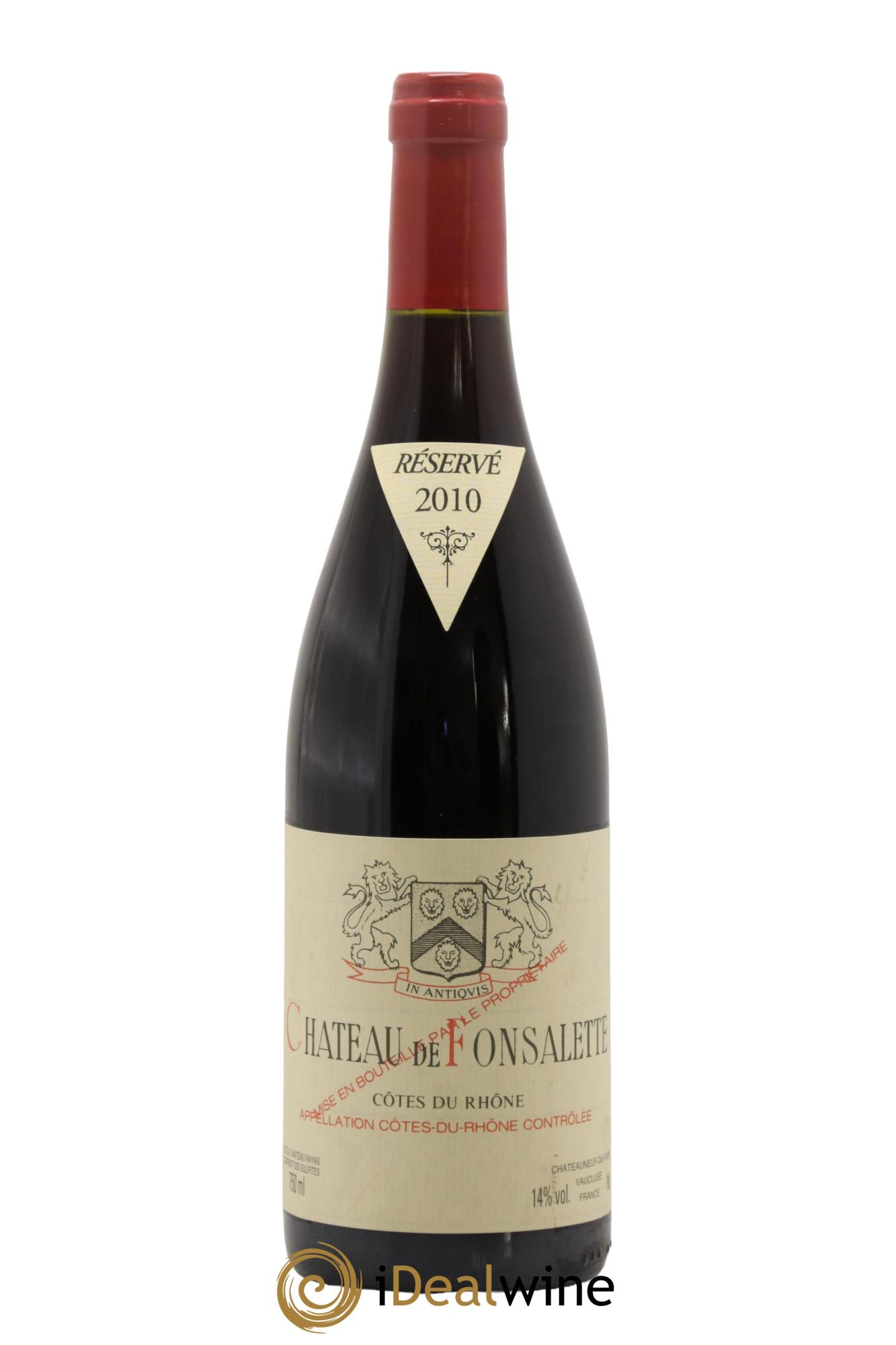 Côtes-du-Rhône Château de Fonsalette Emmanuel Reynaud 2010 - Lot de 1 bouteille - 0