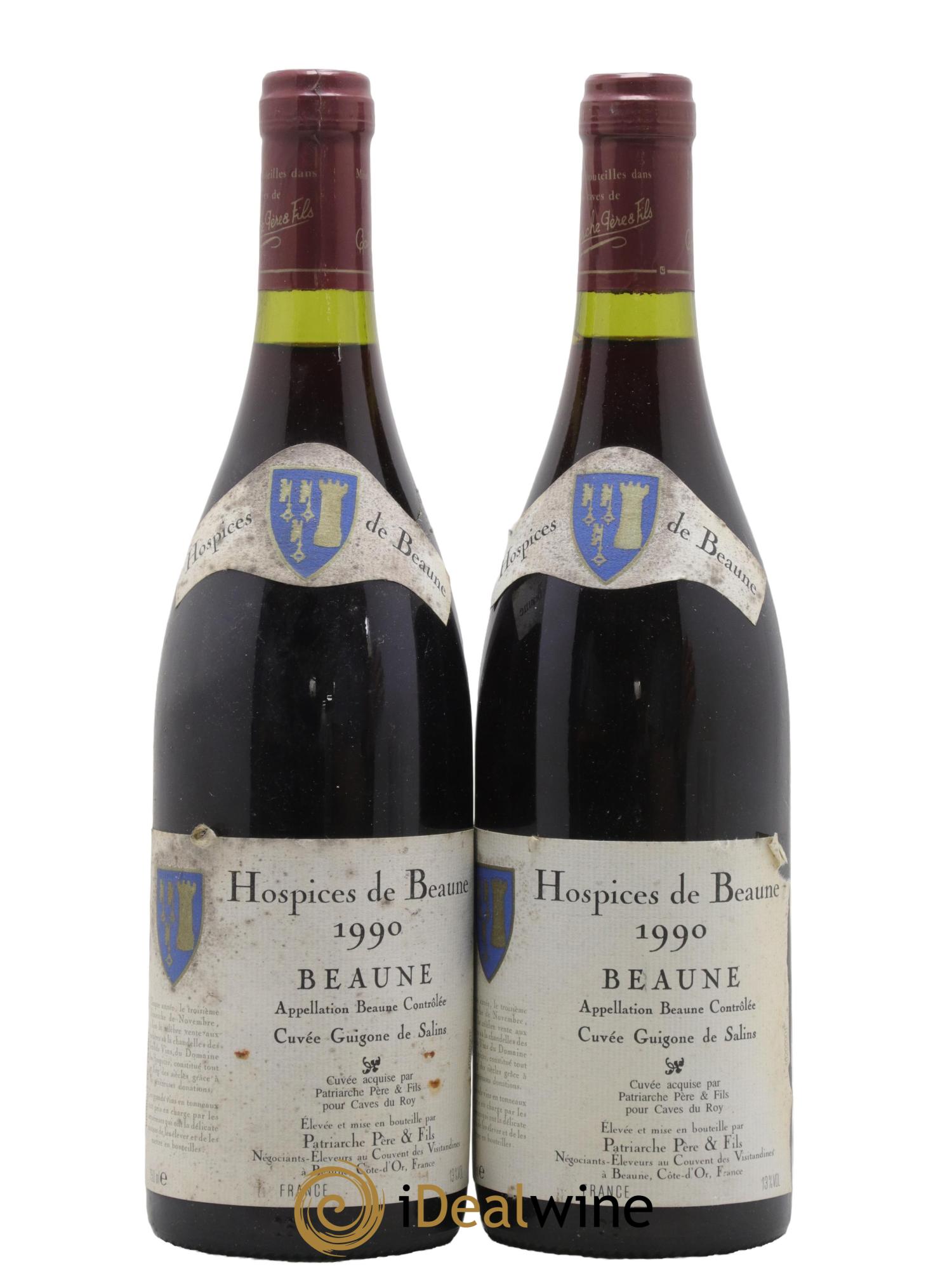 Beaune Guigone de Salins Patriarche Hospices De Beaune 1990 - Lot of 2 bottles - 0